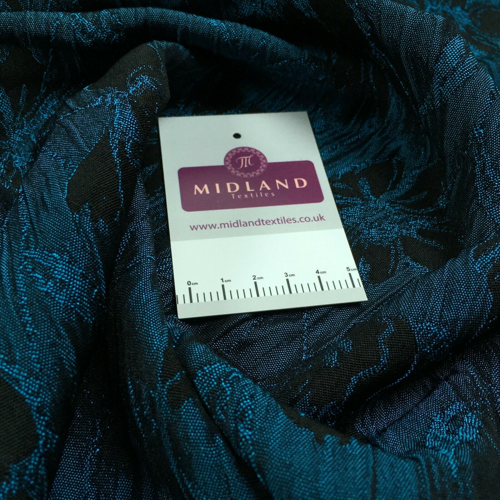 Teal jacquard floral reversible taffeta Fabric M1400-25 Mtex