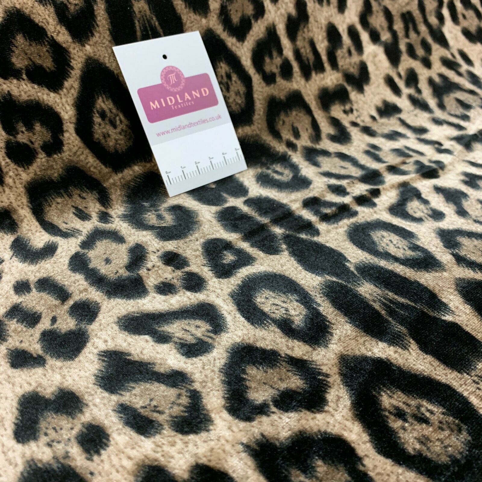 Large Leopard printed knitted 4 way Stretch Velvet dress Fabric M1470