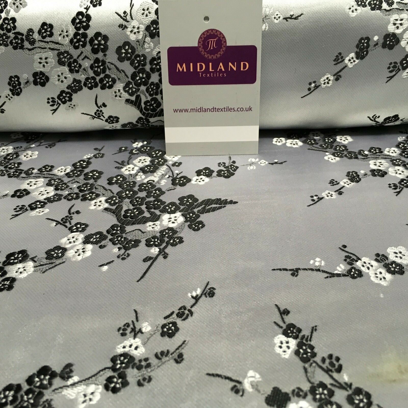 Chinese Blossom Satin Brocade Dress Fabric -  M240 Mtex