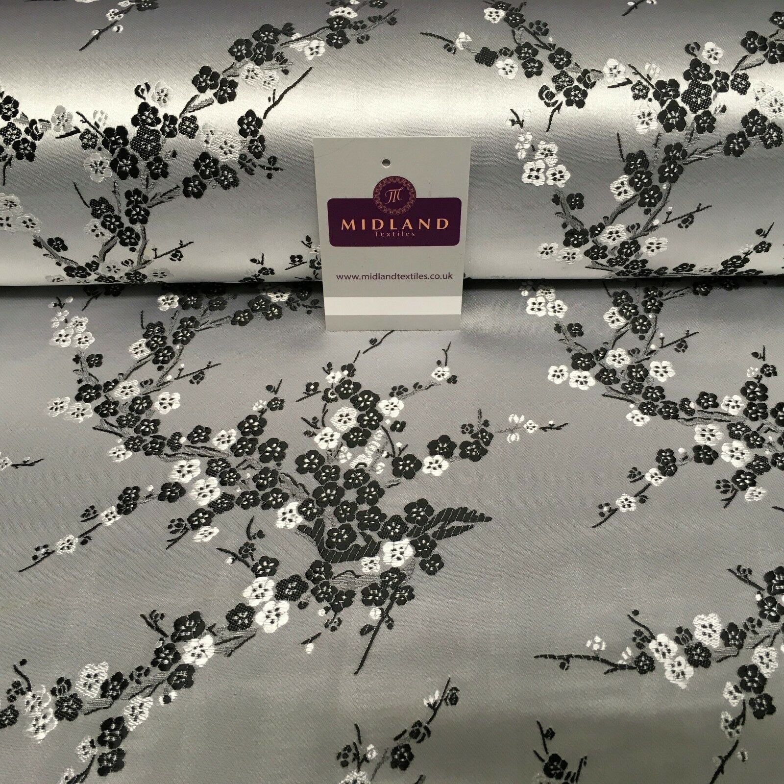 Chinese Blossom Satin Brocade Dress Fabric -  M240 Mtex