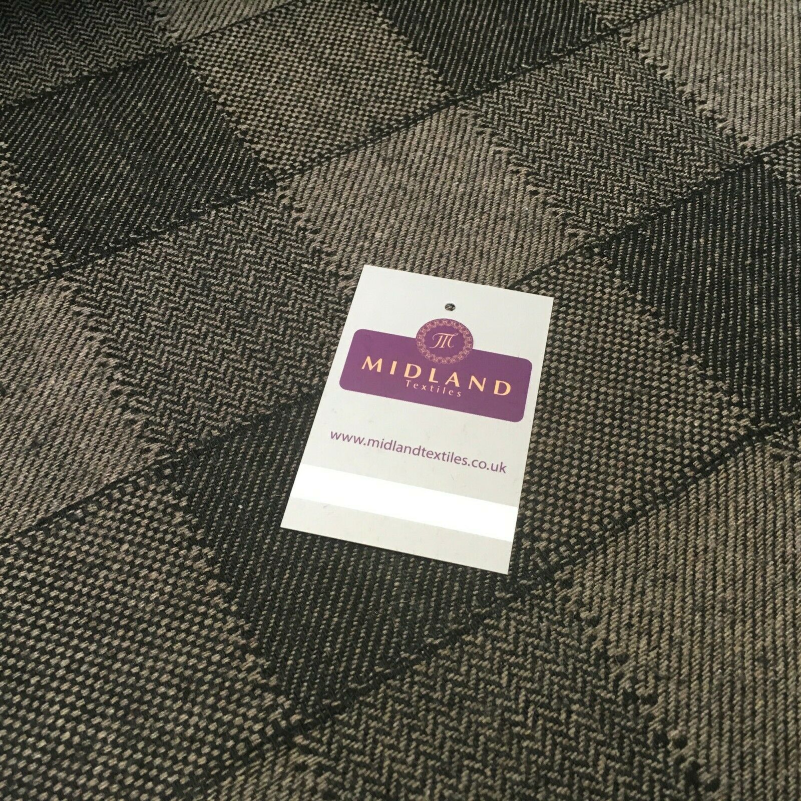 Brown & Black Check wool blend Melton Coating Poly Boucle Fabric 147 cm MK1194-5