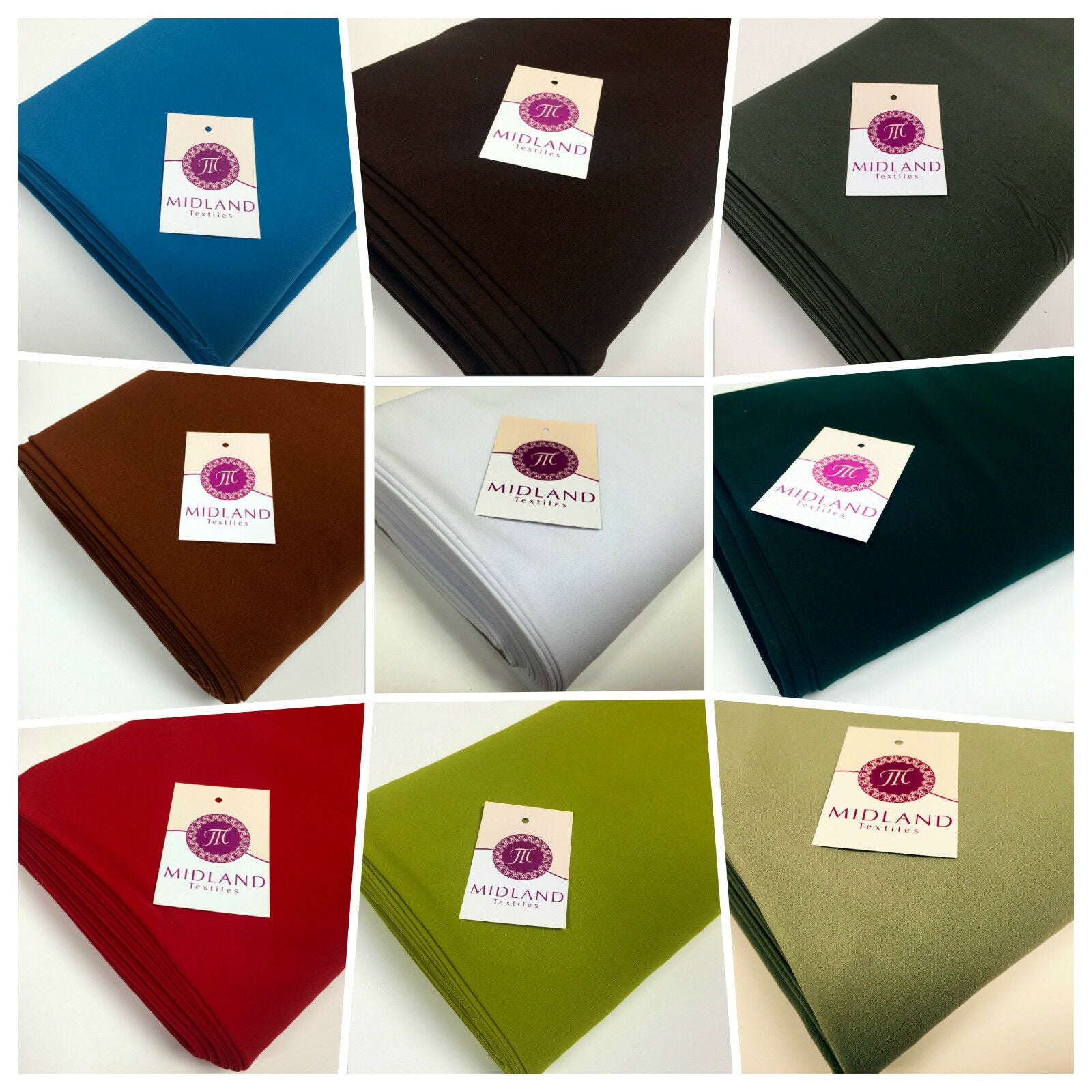 Plain Poly Moss Crepe Georgette dress fabric medium weight 44' Wide M440 Mtex