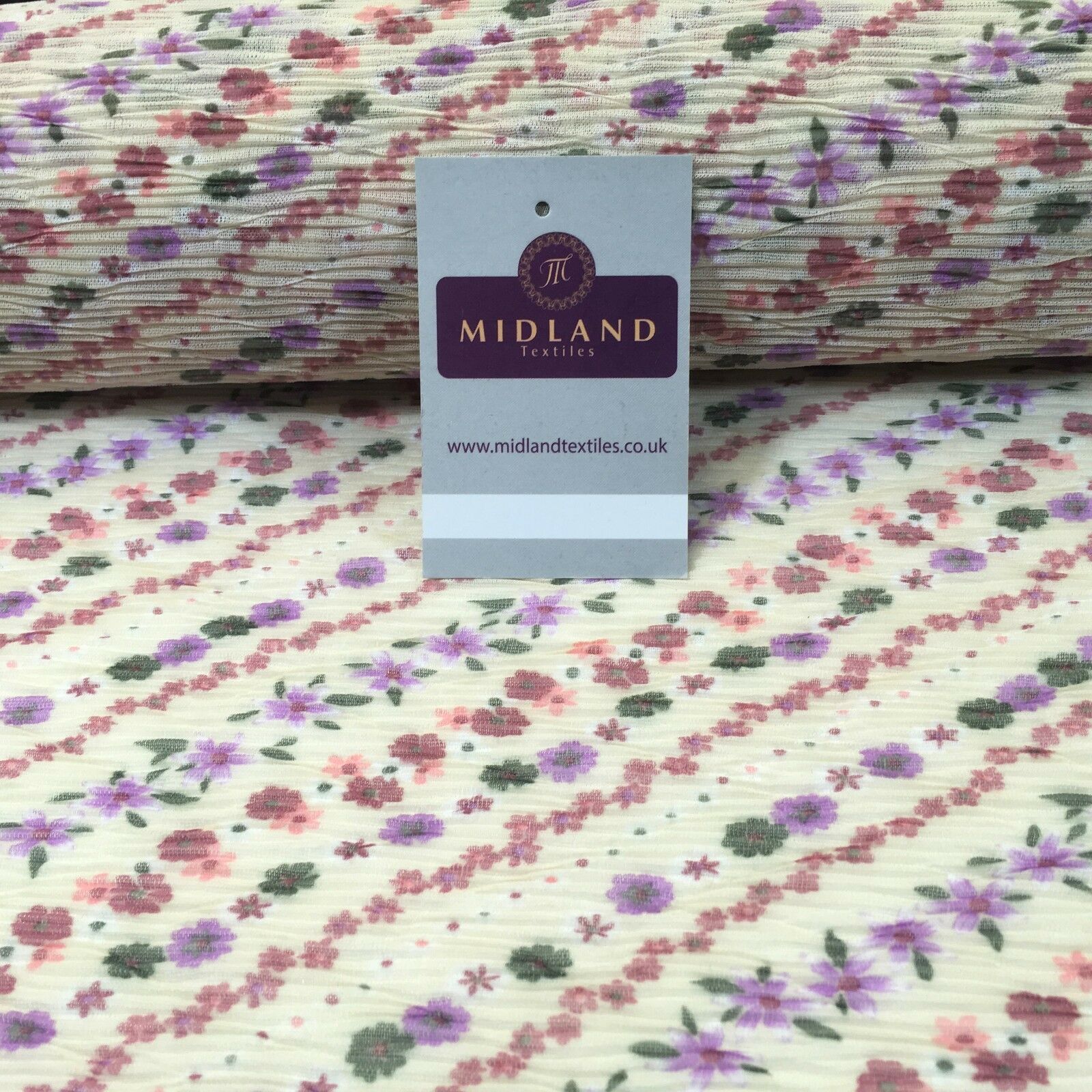 Pleated Daisy Flower Summer Stretch Georgette Fabric M161-13-14 Mtex