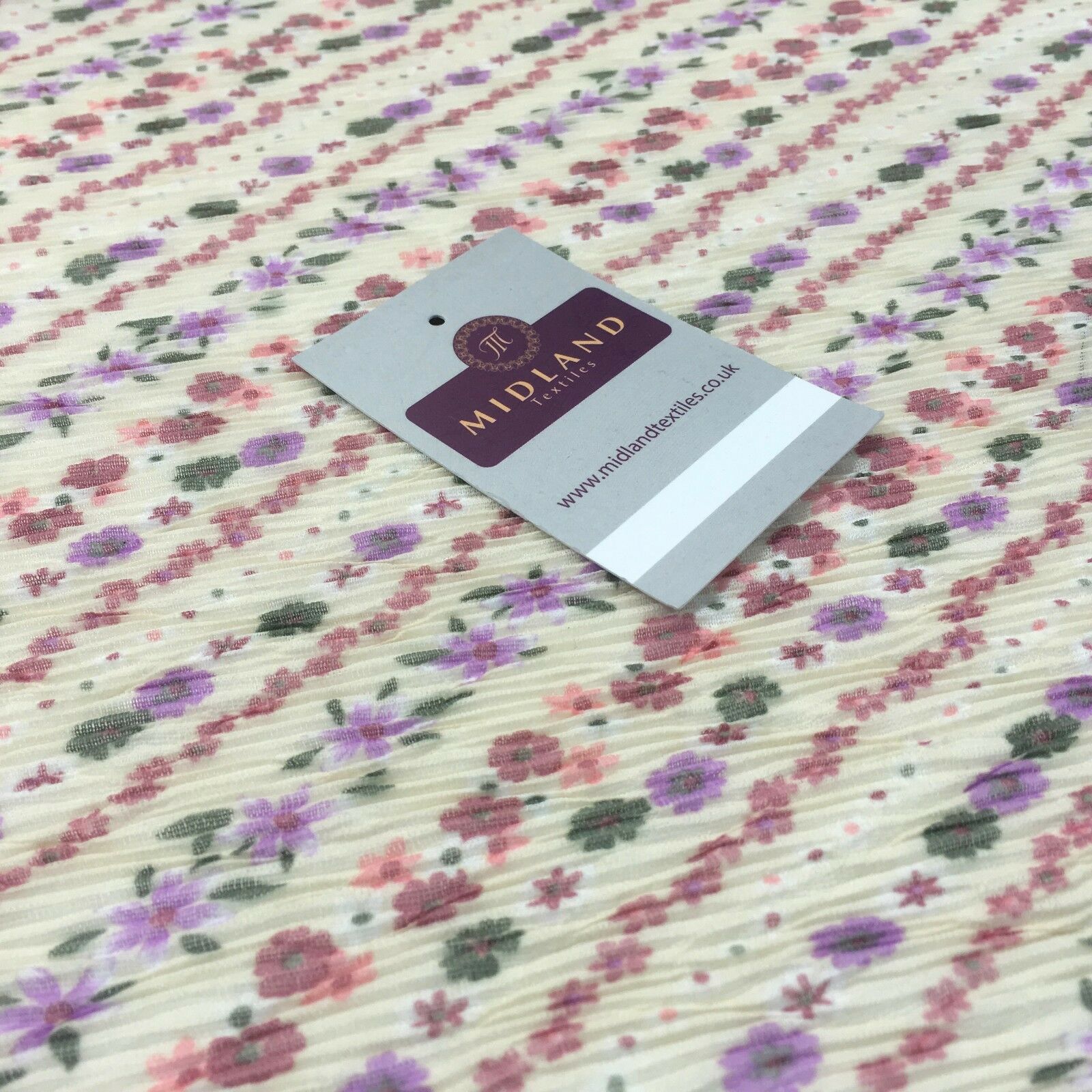 Pleated Daisy Flower Summer Stretch Georgette Fabric M161-13-14 Mtex