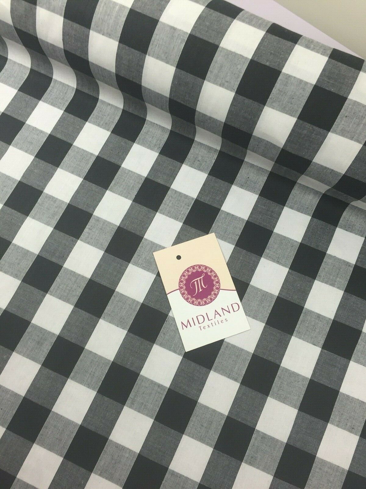 Timeless 1-inch Gingham Check Polycotton Fabric - 44' Wide - M31 Mtex
