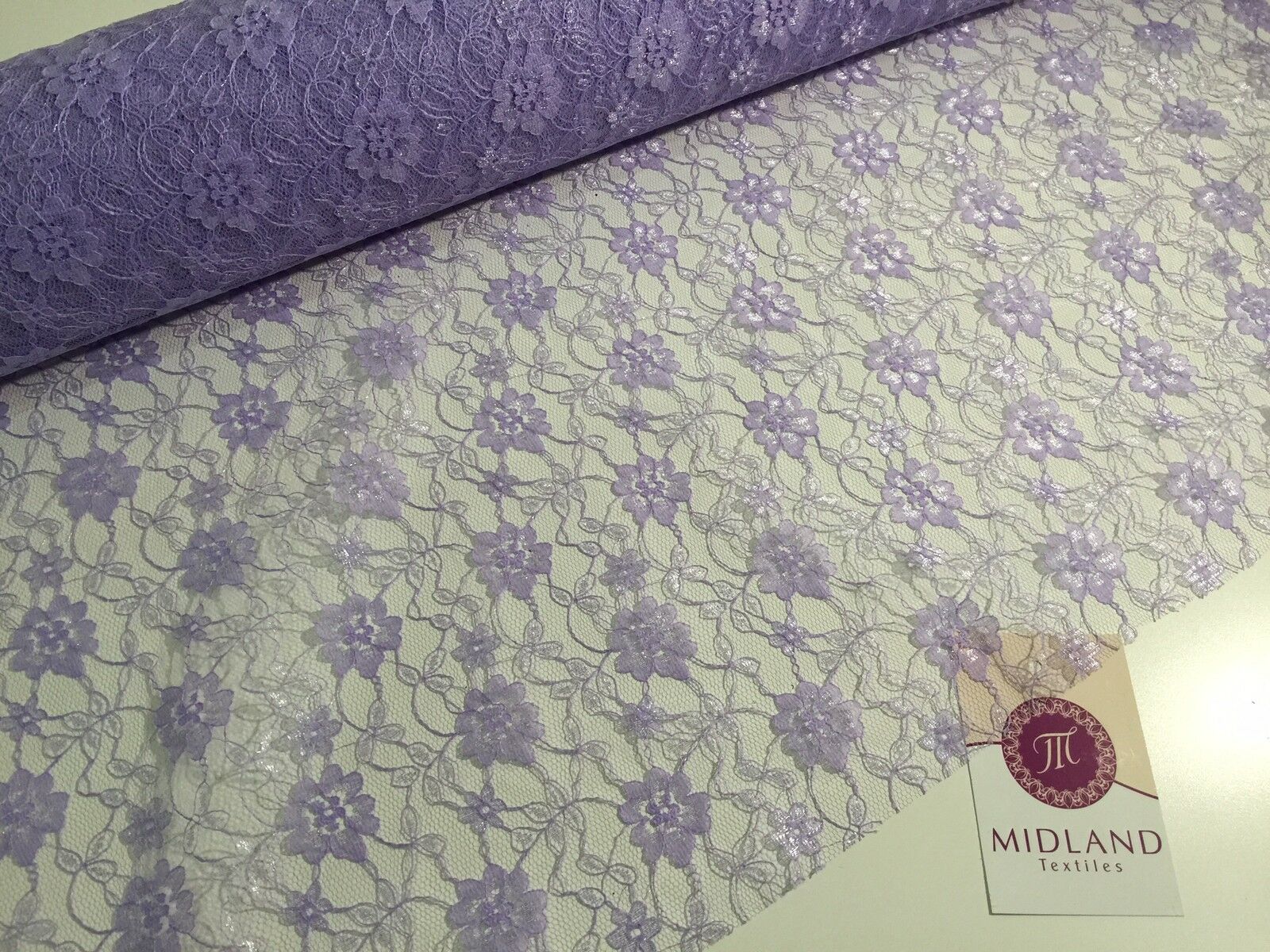 Floral Lace Net Fabric (Per Metre) Midtex  45" Wide M184