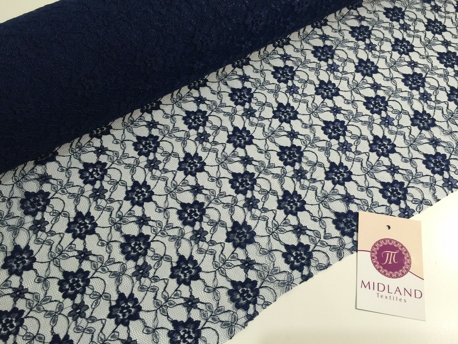 Floral Lace Net Fabric (Per Metre) Midtex  45' Wide M184