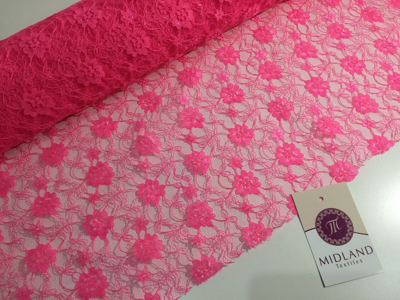 Floral Lace Net Fabric (Per Metre) Midtex  45' Wide M184