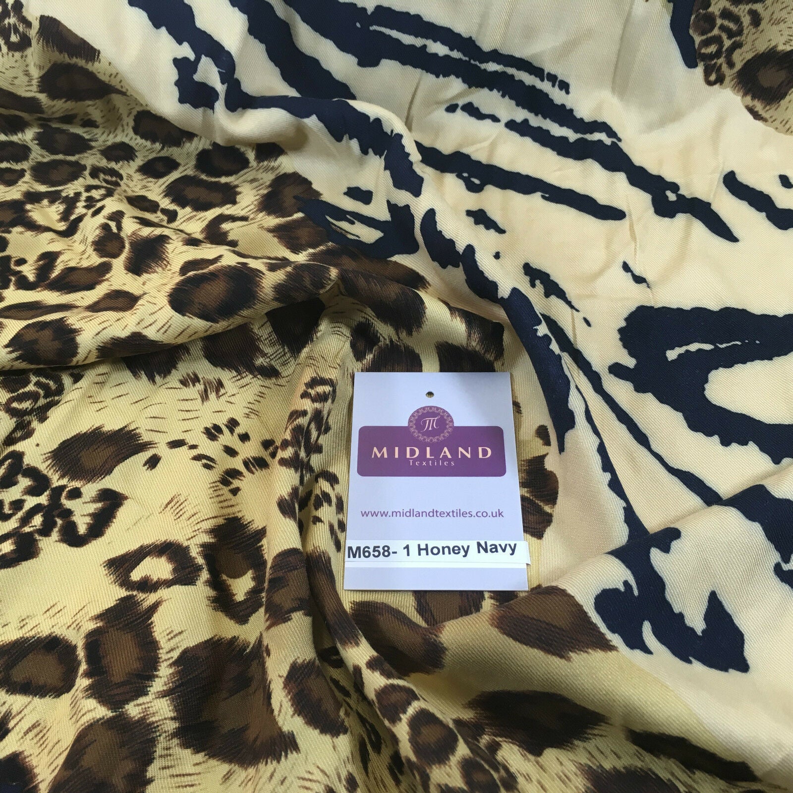 Diagonal mixed Animal theme Printed twill viscose dress fabric 58' wide M658