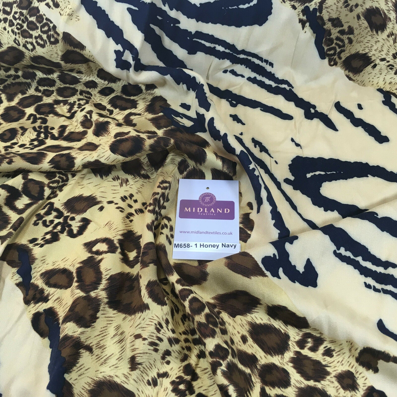 Diagonal mixed Animal theme Printed twill viscose dress fabric 58' wide M658