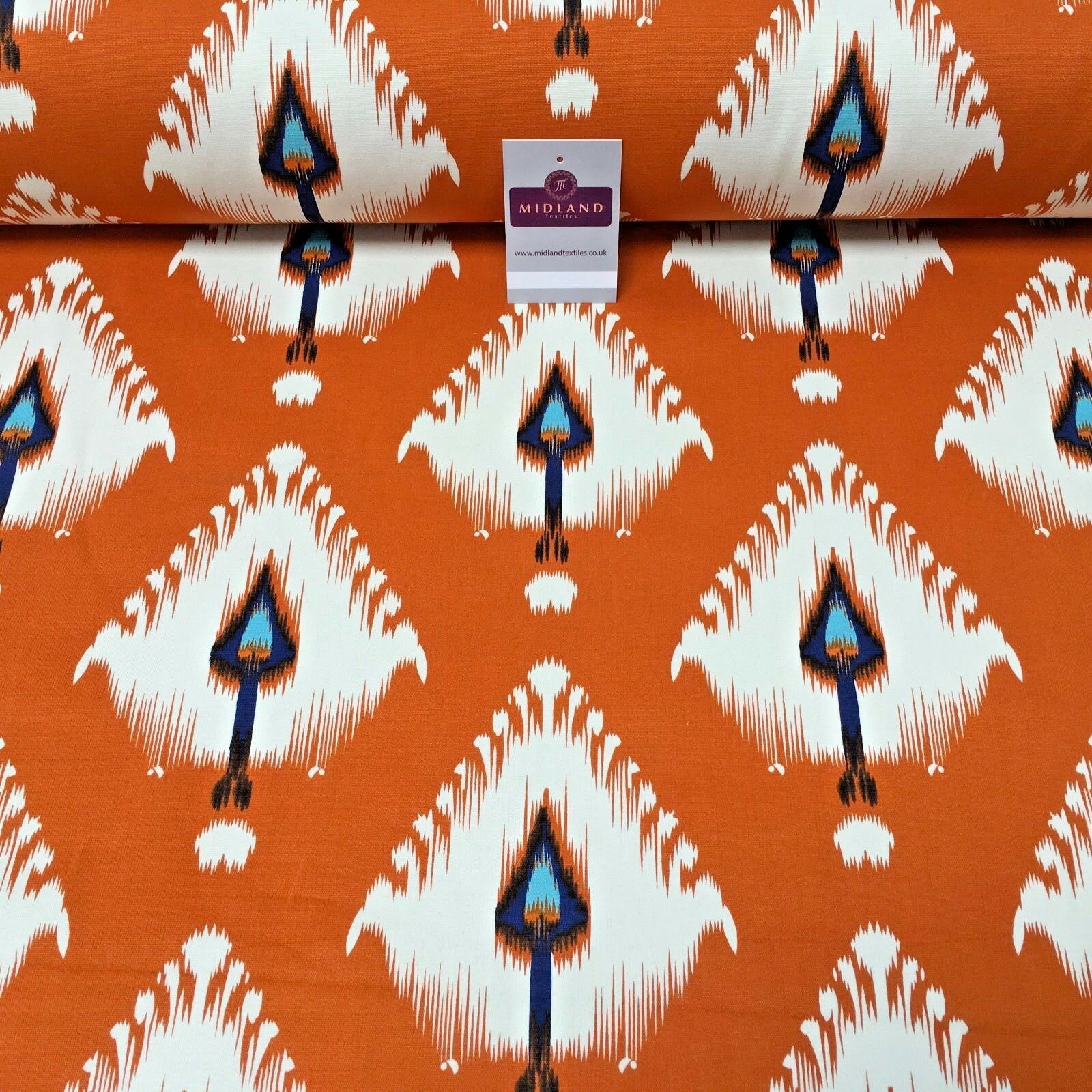 100% Cotton Canvas Orange Slub Spirit ﻿Printed Craft Fabric 58" Wide MK856-2