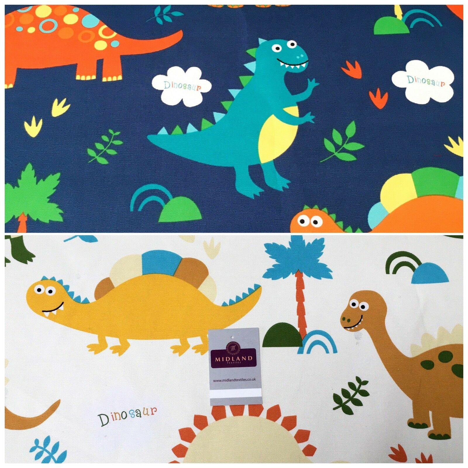 100% Cotton Canvas Novelty Dinosaurs Printed Craft Fabric 58" Wide Mtex MK856