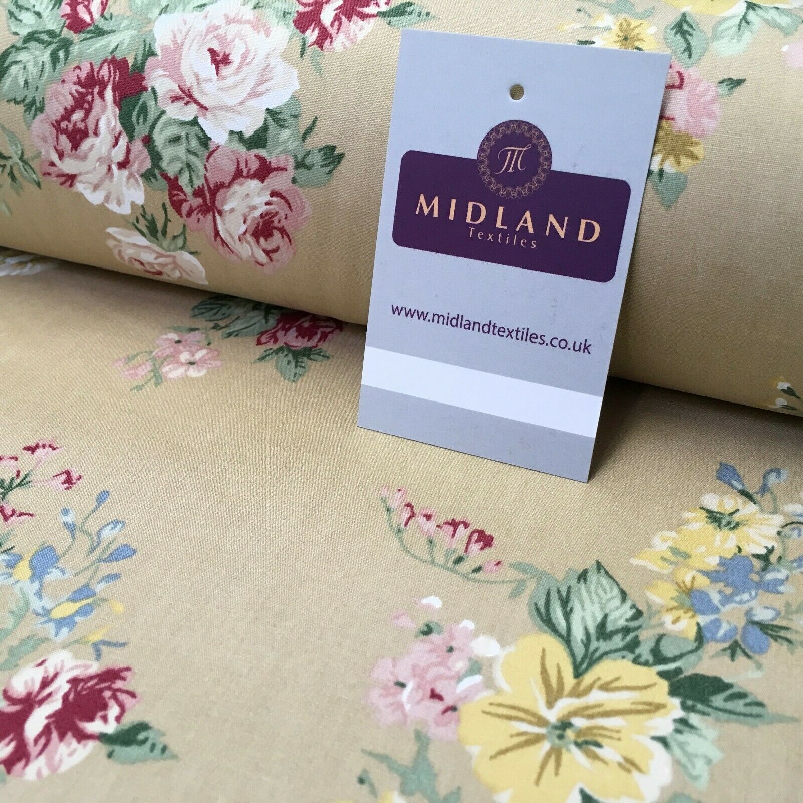Floral Vintage Rose Shabby Chic Cotton Poplin Printed Fabric 110cm Wide MK1083