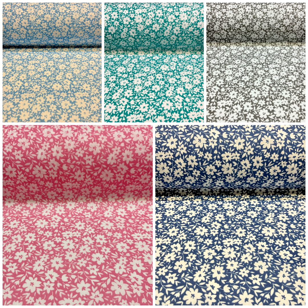 Small Floral ditsy Poly cotton printed lightweight fabric M1615