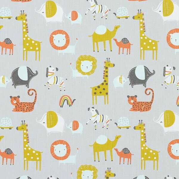 Safari Animals 100% cotton Organic crafting bunting printed Fabric M1614