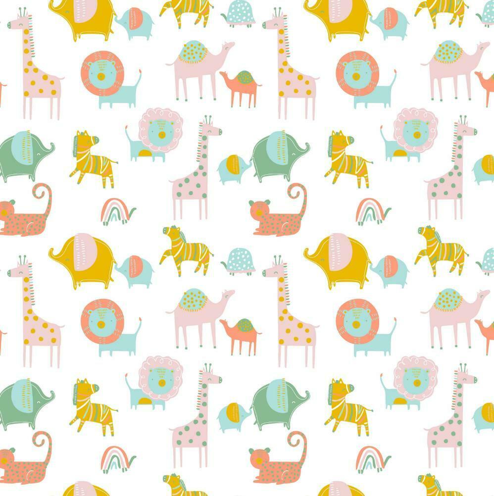 Safari Animals 100% cotton Organic crafting bunting printed Fabric M1614