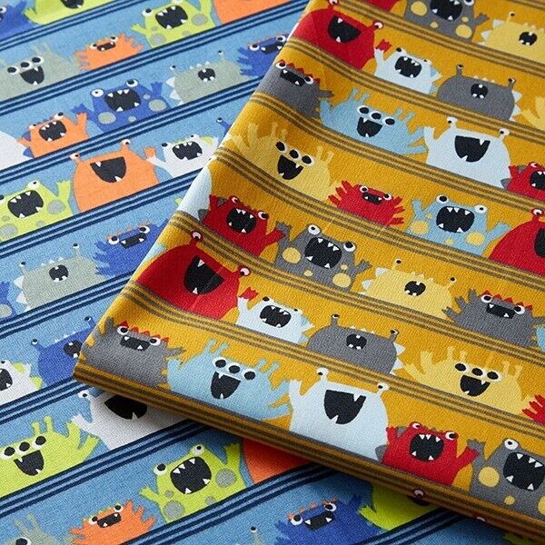 Monsters Novelty children's 100% Cotton Organic printed Fabric M1614