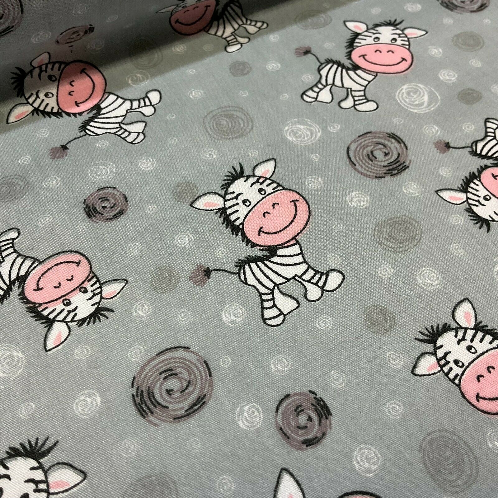 Zebra Animal Novelty children's Poly cotton printed lightweight fabric M1620