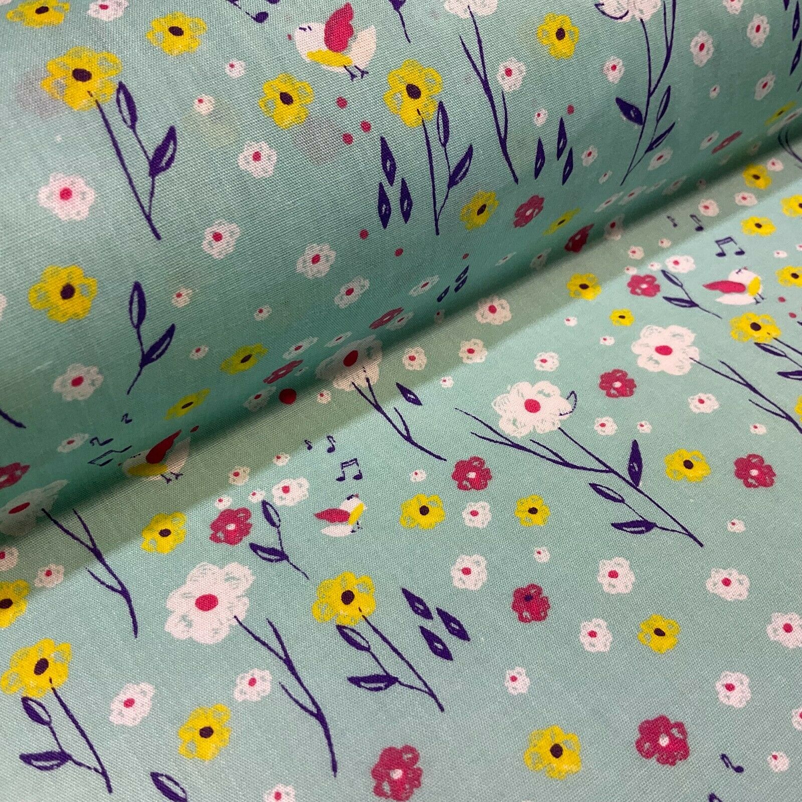 Pastel Summer Small Floral Poly cotton printed lightweight fabric M1617