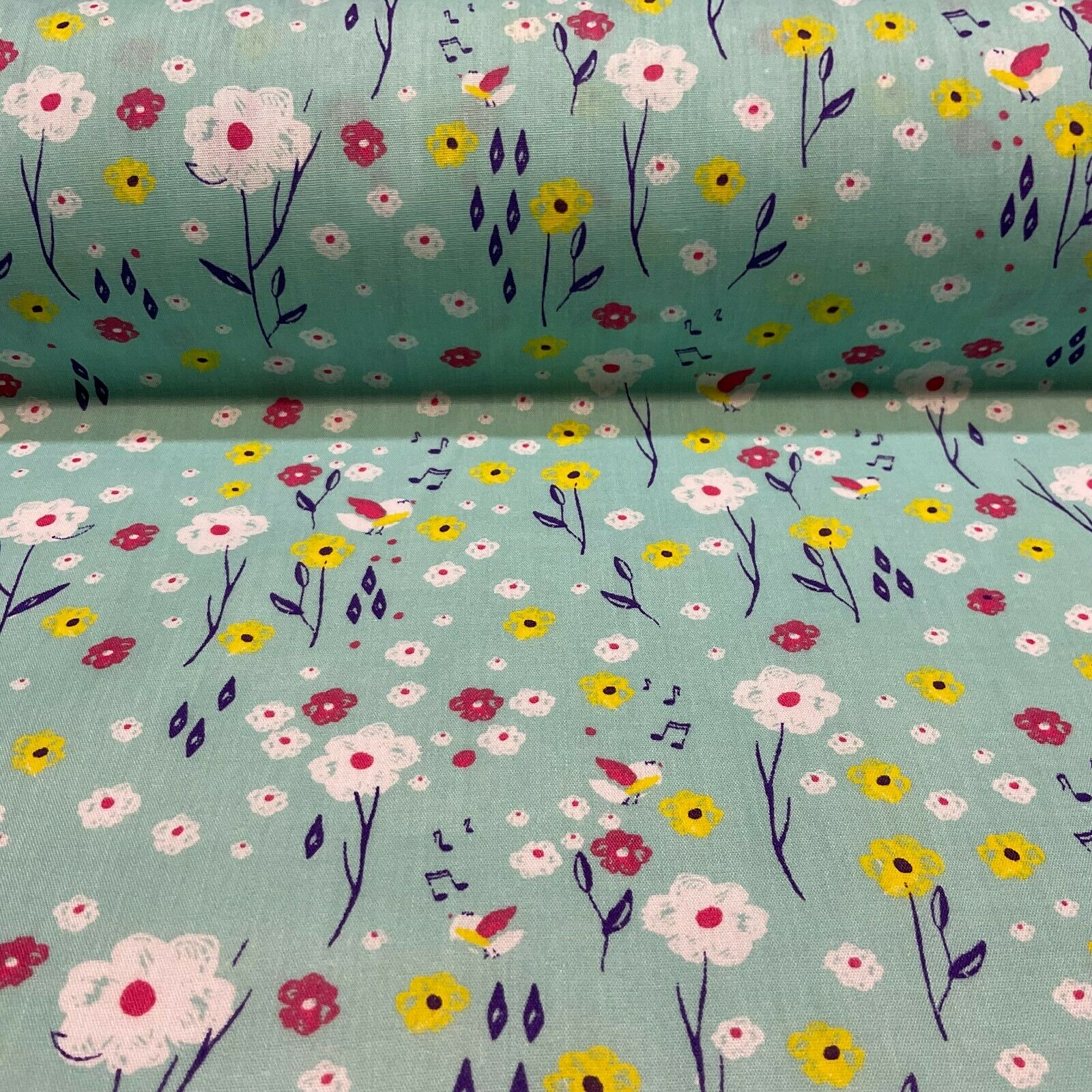 Pastel Summer Small Floral Poly cotton printed lightweight fabric M1617