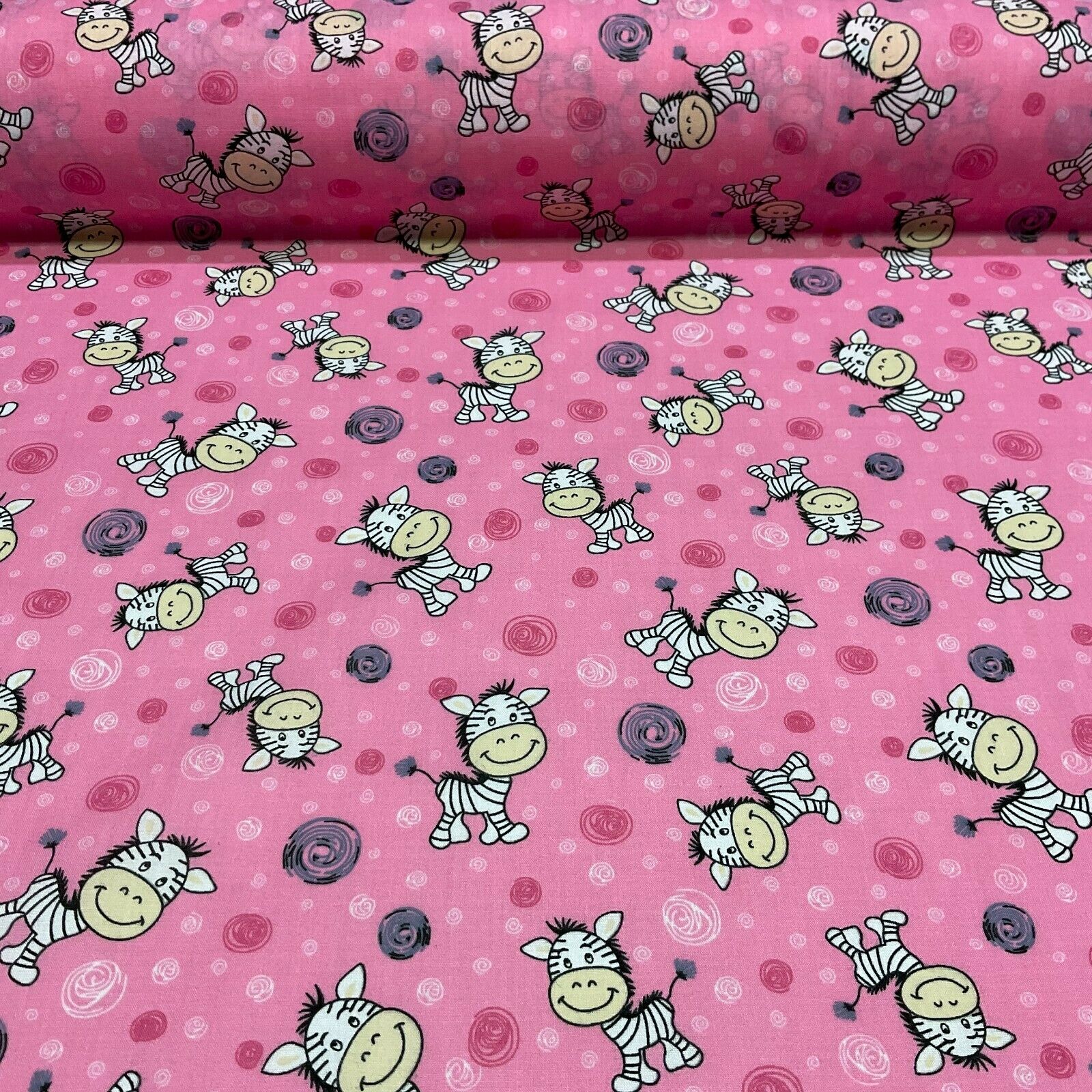 Zebra Animal Novelty children's Poly cotton printed lightweight fabric M1620