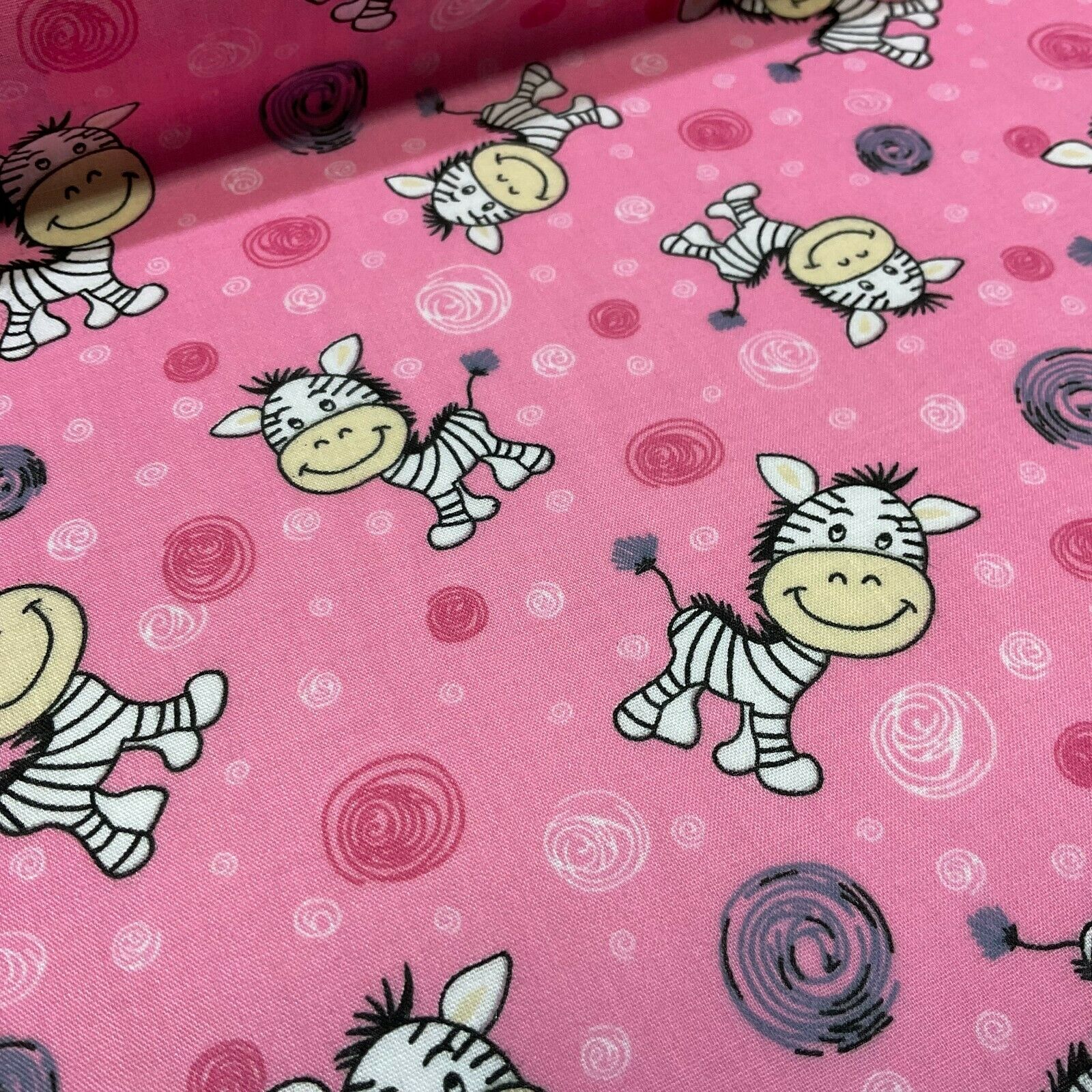 Zebra Animal Novelty children's Poly cotton printed lightweight fabric M1620