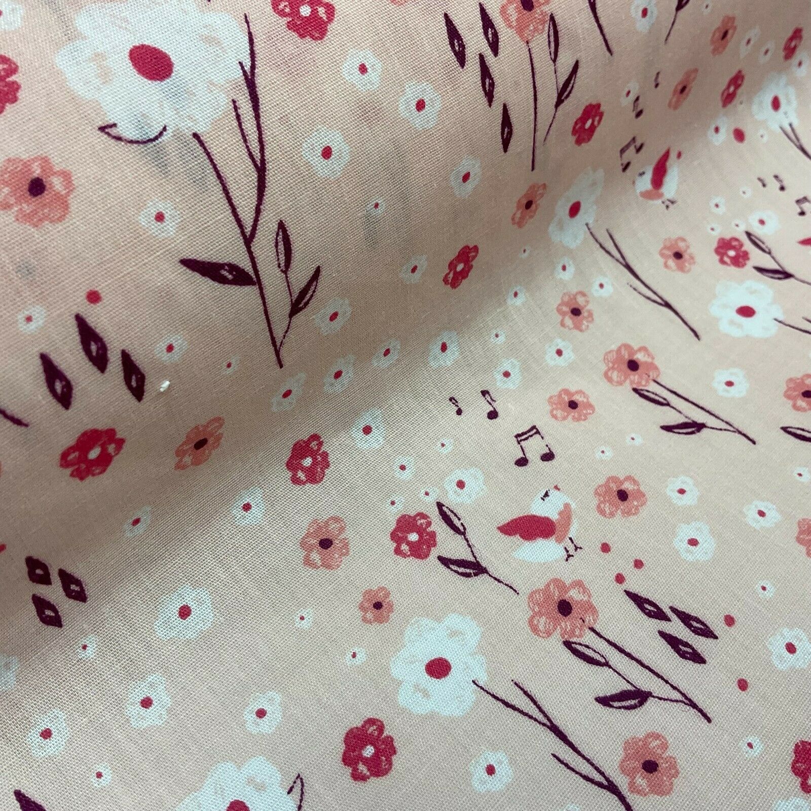 Pastel Summer Small Floral Poly cotton printed lightweight fabric M1617