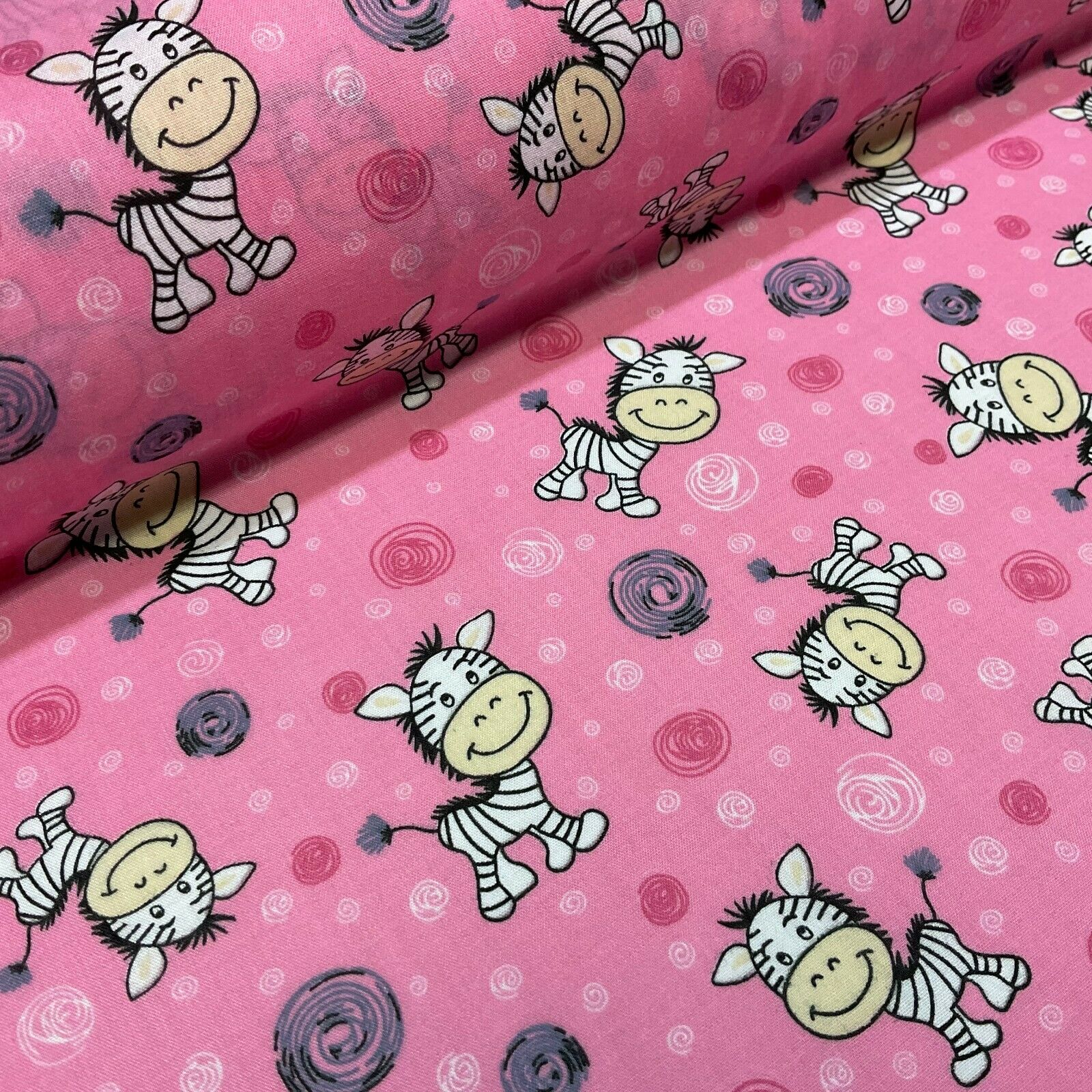 Zebra Animal Novelty children's Poly cotton printed lightweight fabric M1620