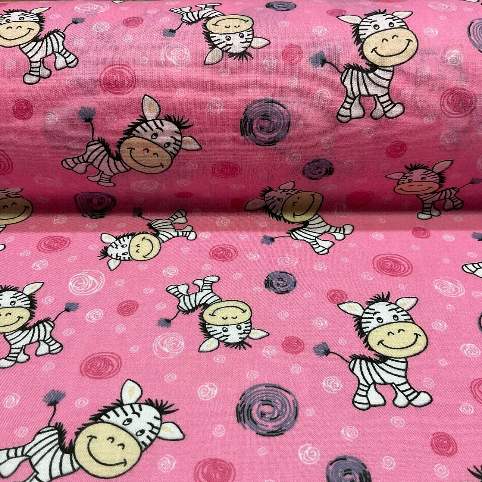 Zebra Animal Novelty children's Poly cotton printed lightweight fabric M1620