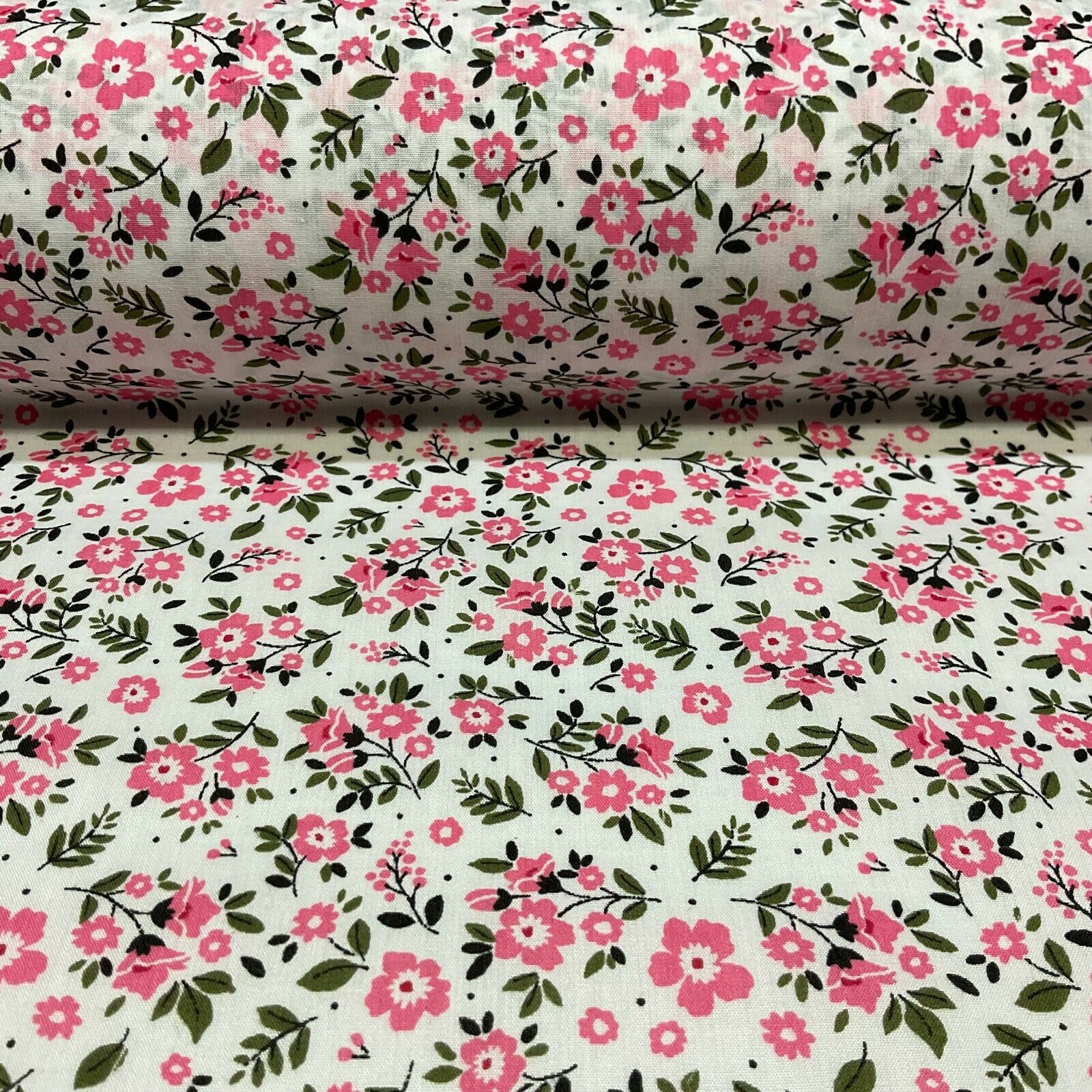 Small Floral Poly cotton printed lightweight fabric M1616