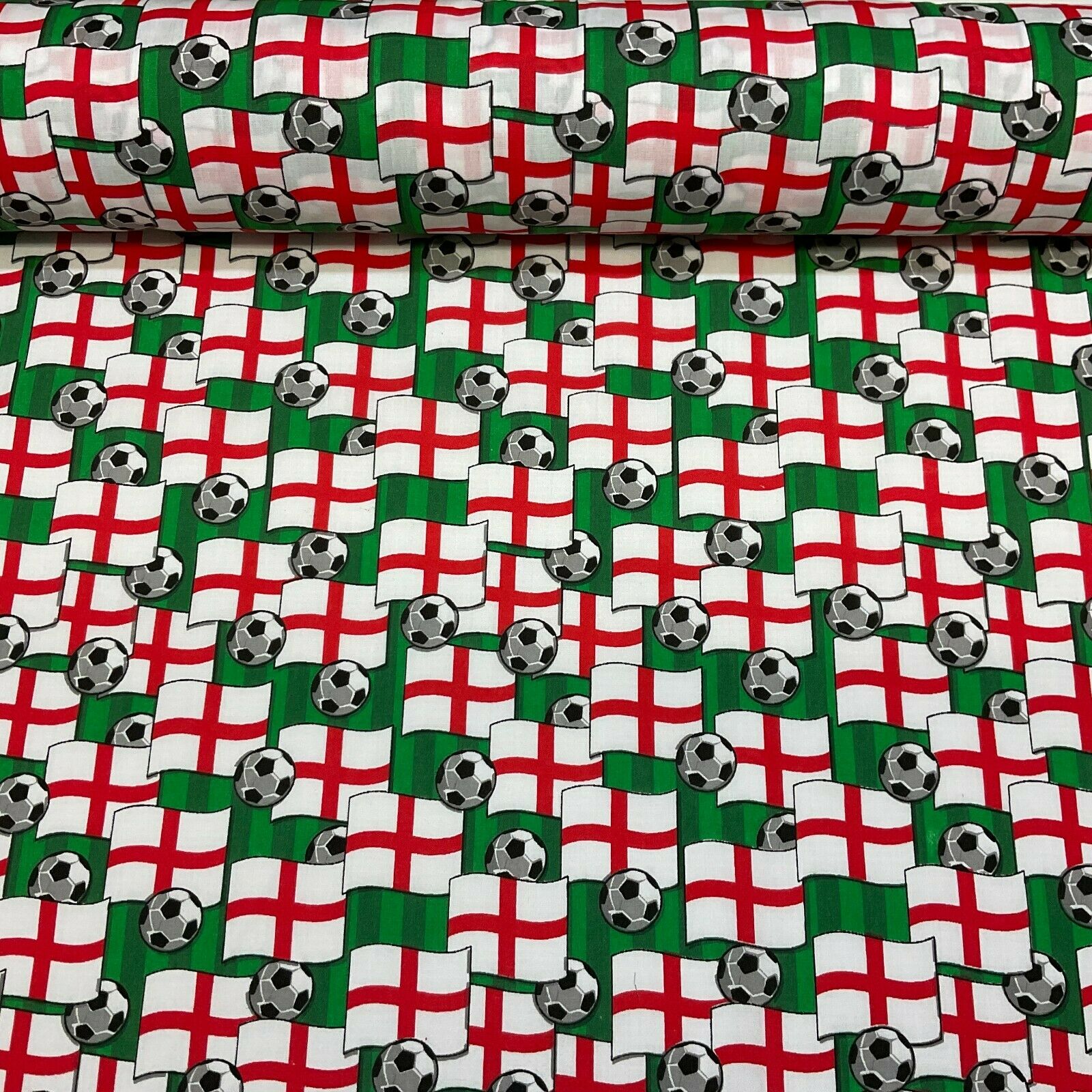Green England Football Flag Poly cotton printed lightweight fabric M1638