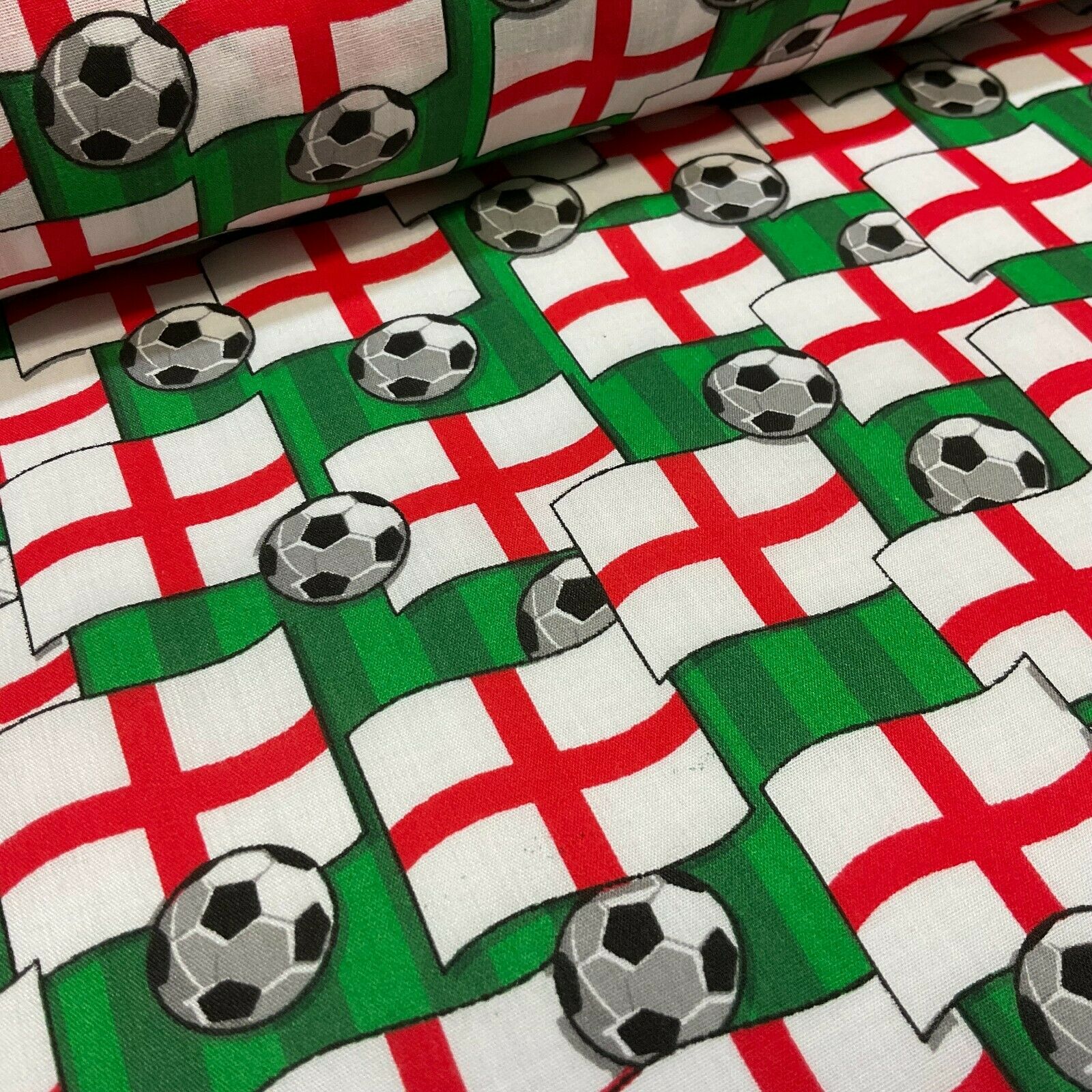 Green England Football Flag Poly cotton printed lightweight fabric M1638