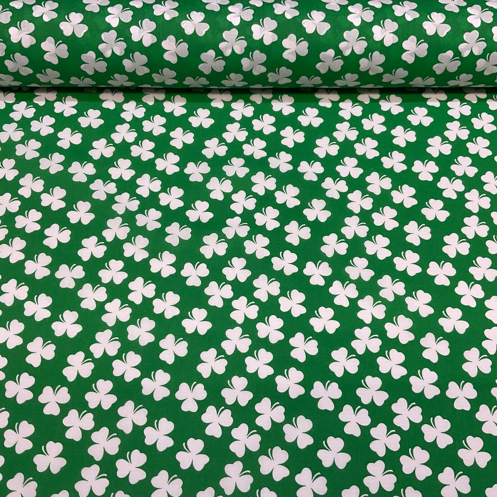 Irish Shamrock Lucky Charm Poly cotton printed lightweight fabric M1639