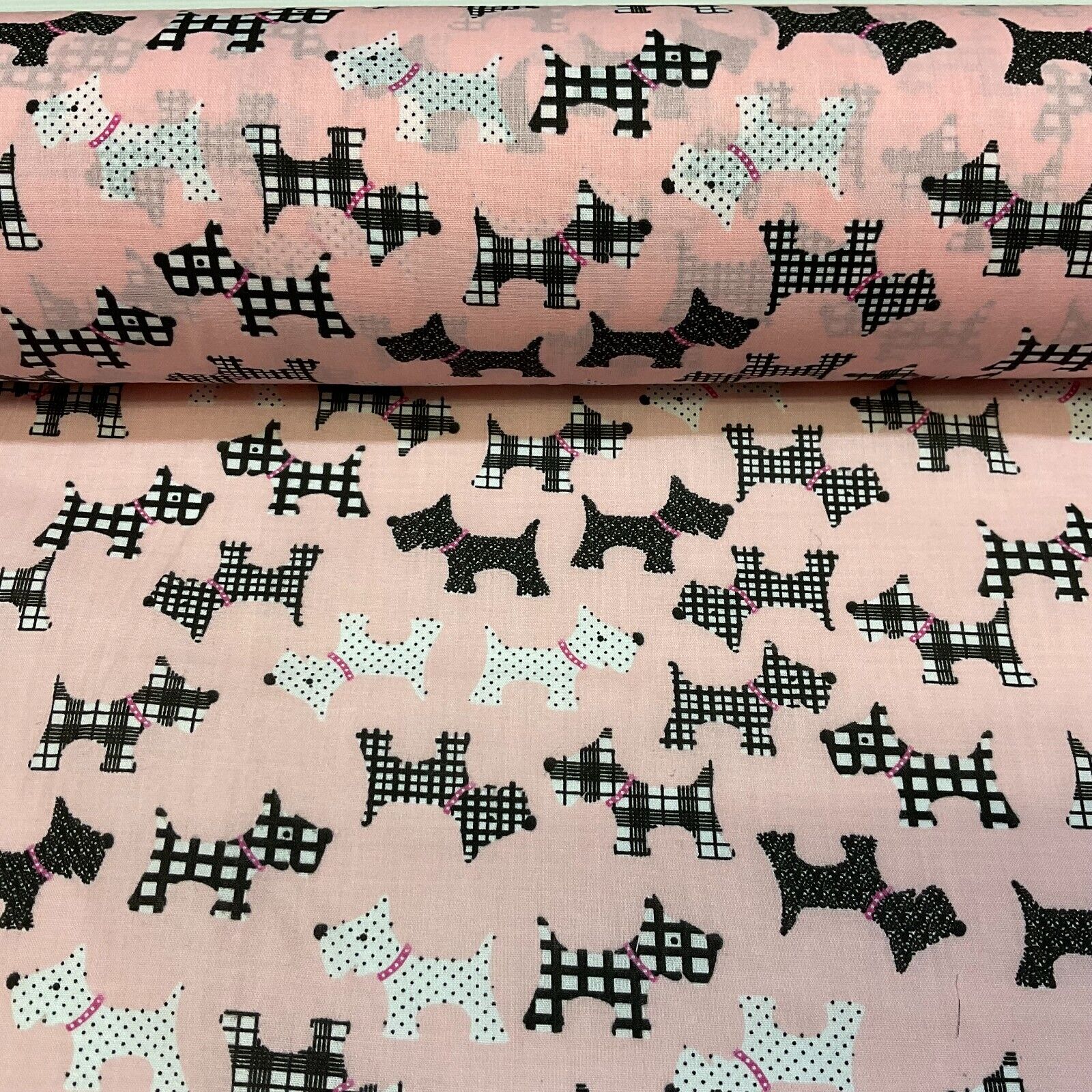 Scottie Dog Children's Poly cotton printed lightweight fabric M1640