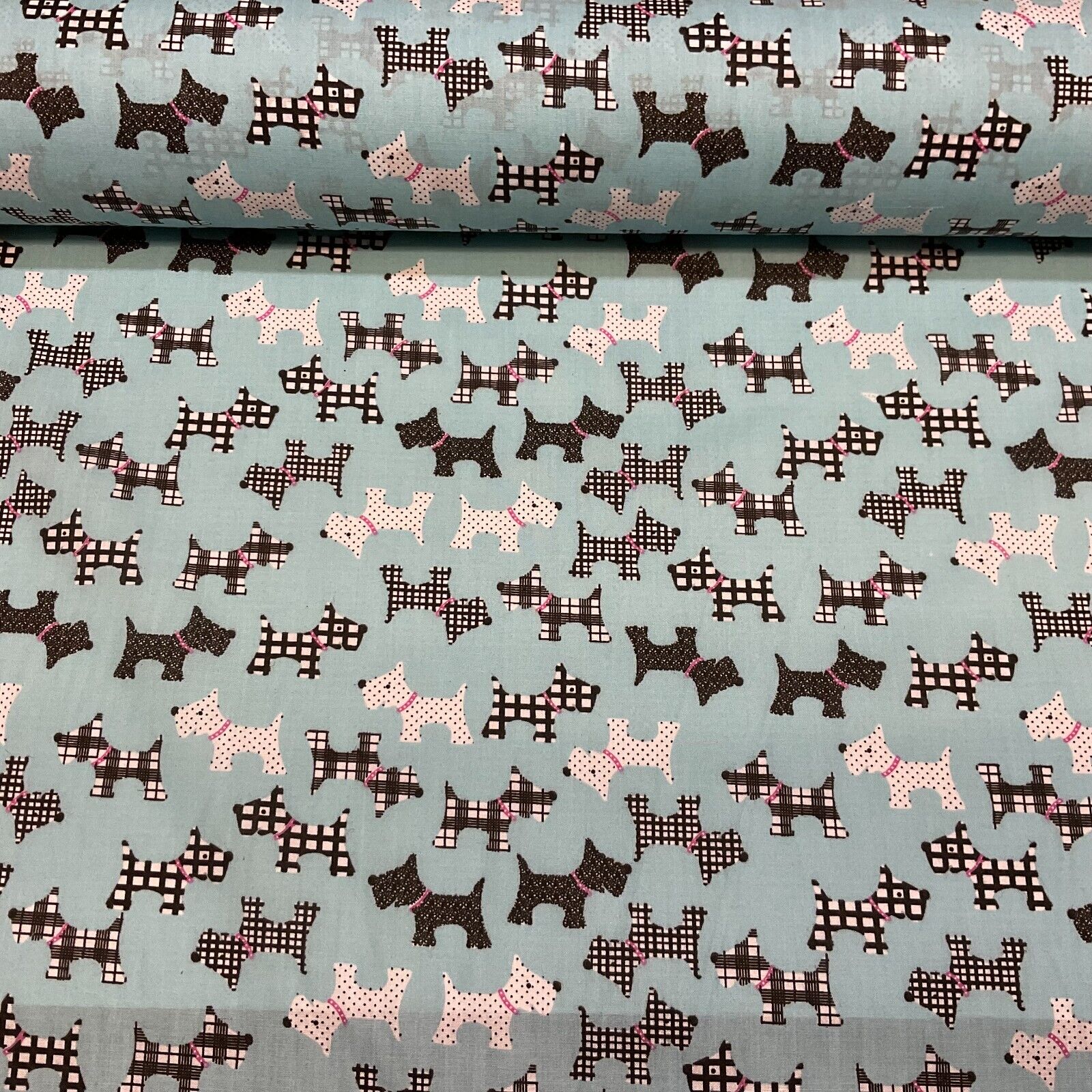 Scottie Dog Children's Poly cotton printed lightweight fabric M1640