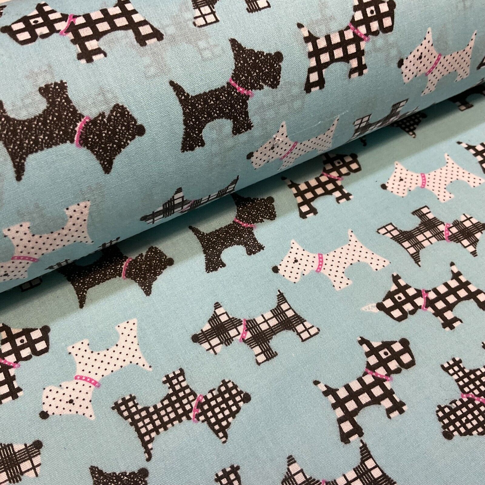 Scottie Dog Children's Poly cotton printed lightweight fabric M1640