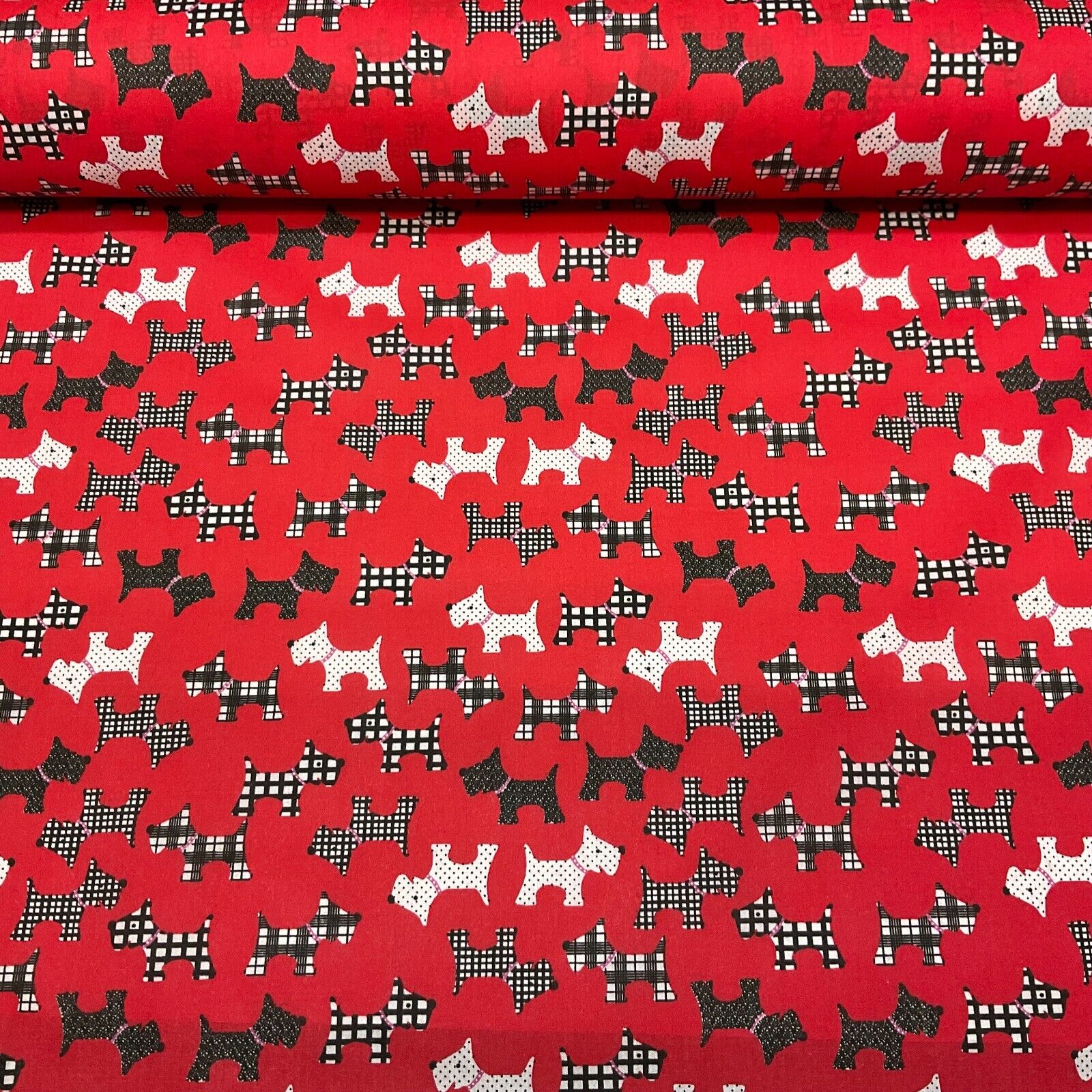 Scottie Dog Children's Poly cotton printed lightweight fabric M1640