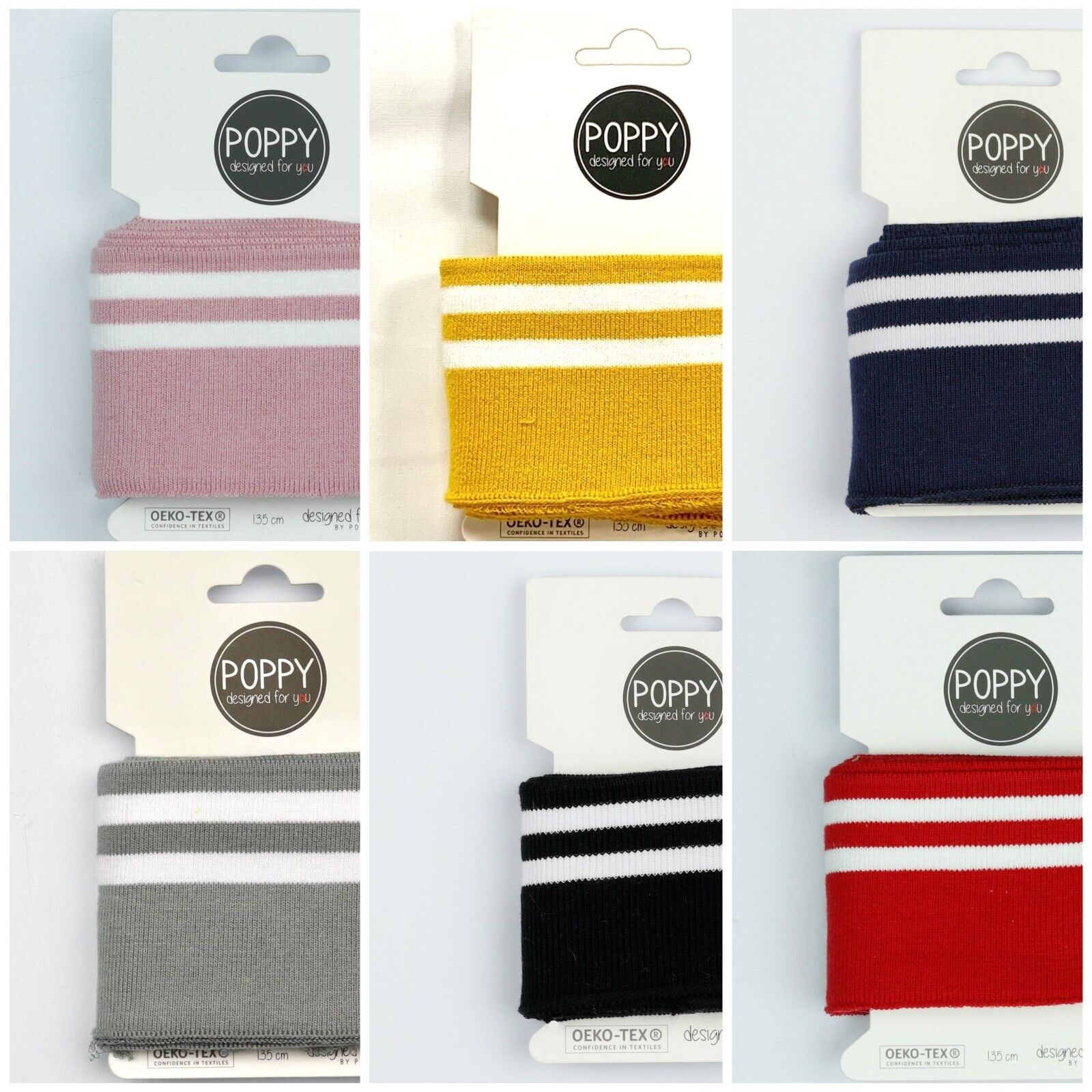 Stripped Ribbed Cuffs Fabric ideal for Headbands cuffs 135cm Long 7cm Wide M1656