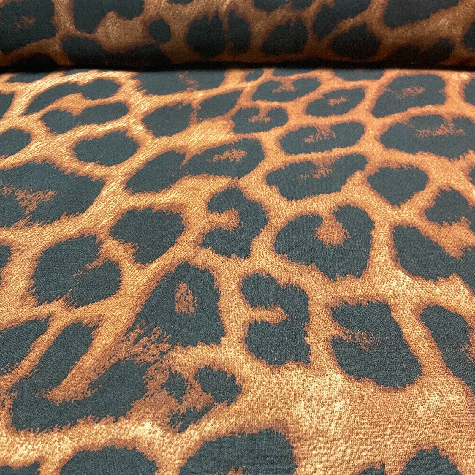 Animal Print printed chiffon leopard brown sewing scarf  fabric M1613