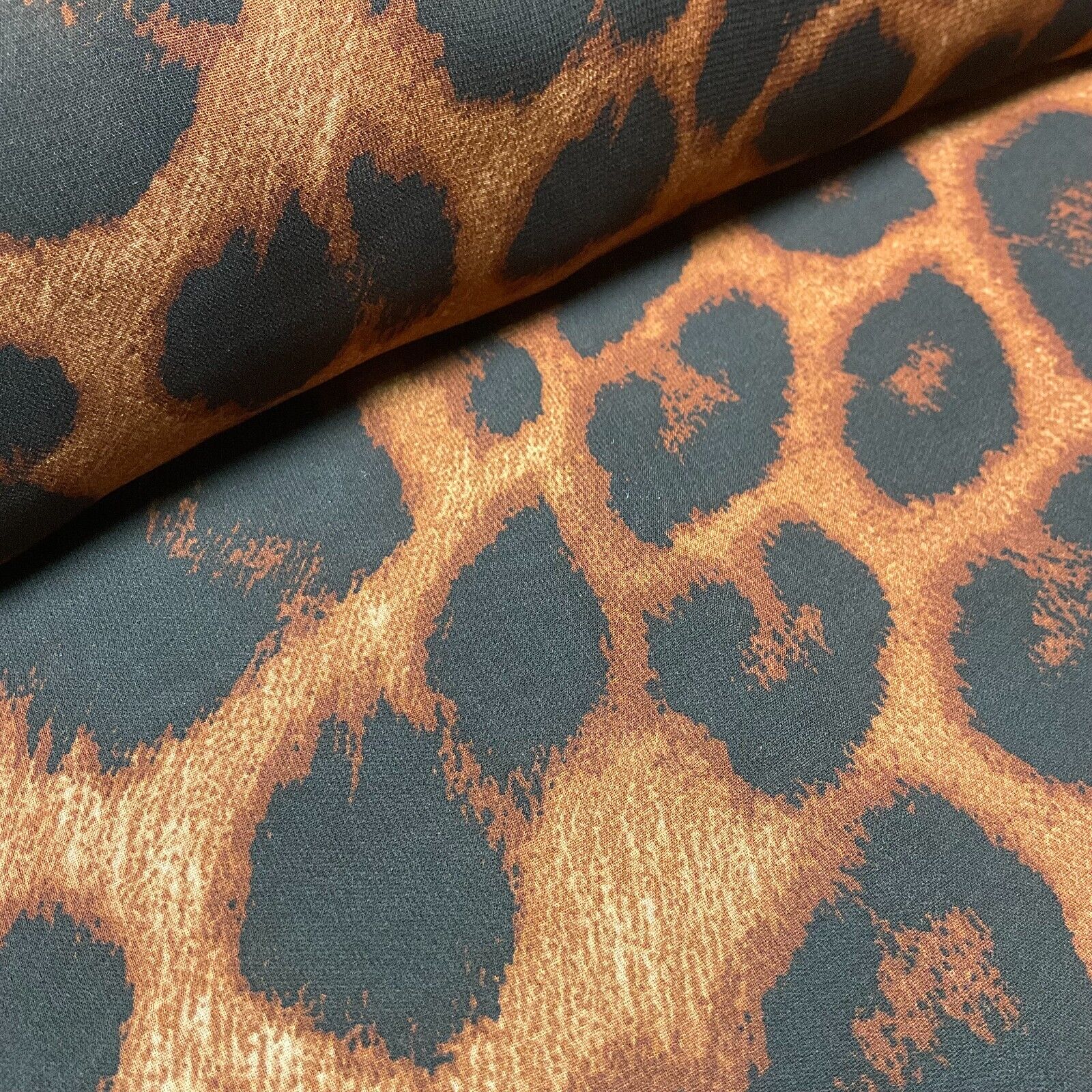 Animal Print printed chiffon leopard brown sewing scarf  fabric M1613