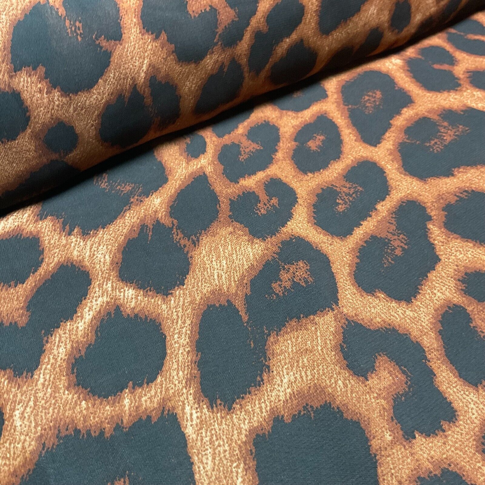Animal Print printed chiffon leopard brown sewing scarf  fabric M1613