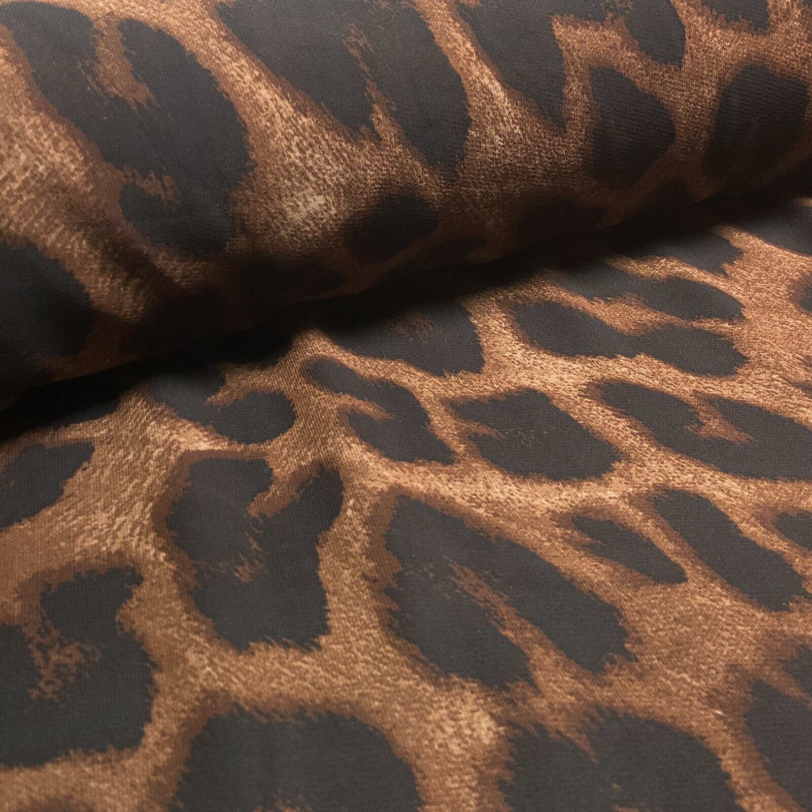 Animal Print printed chiffon leopard brown sewing scarf  fabric M1613