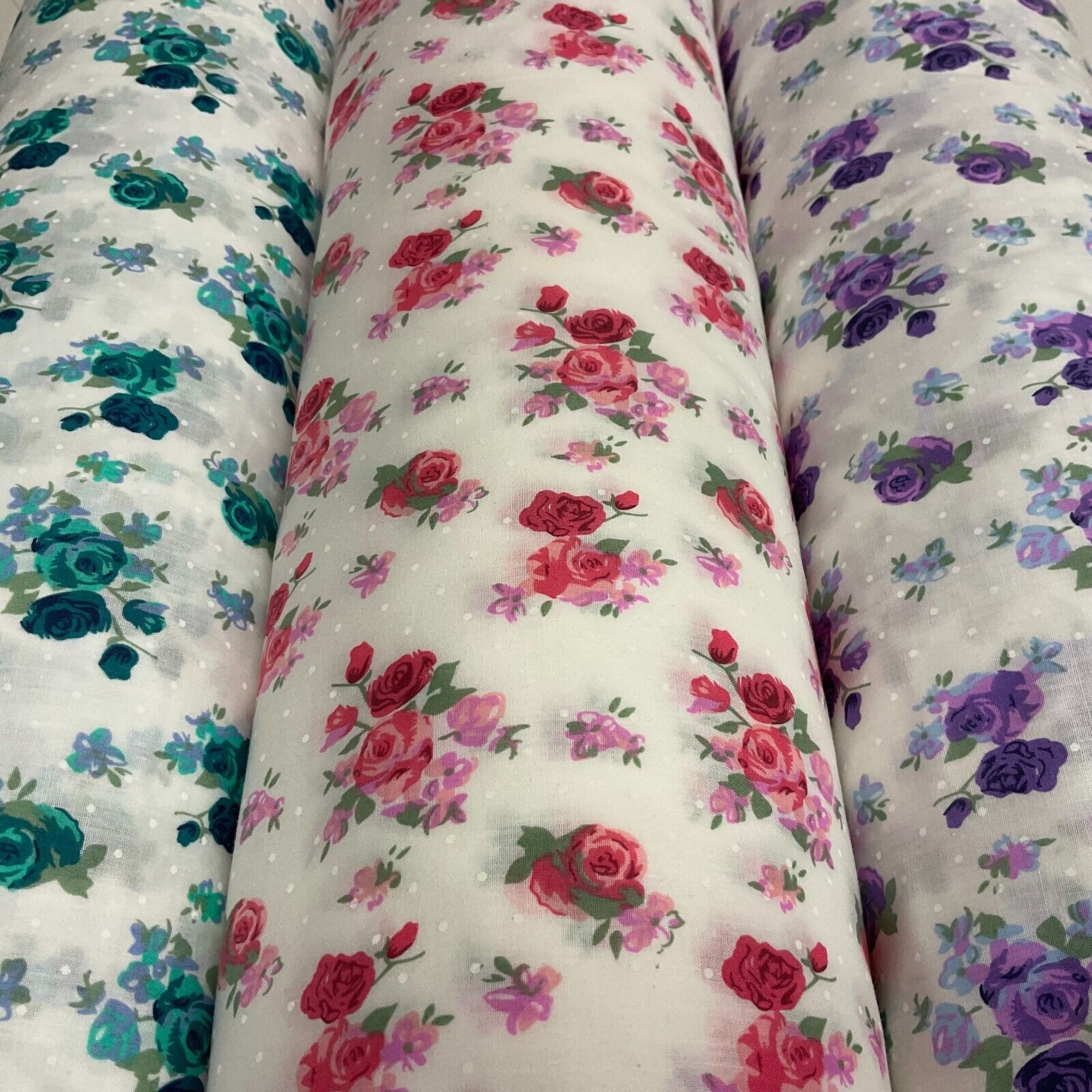 Vintage Floral Roses printed Poly cotton fabric 110cm Wide M1704