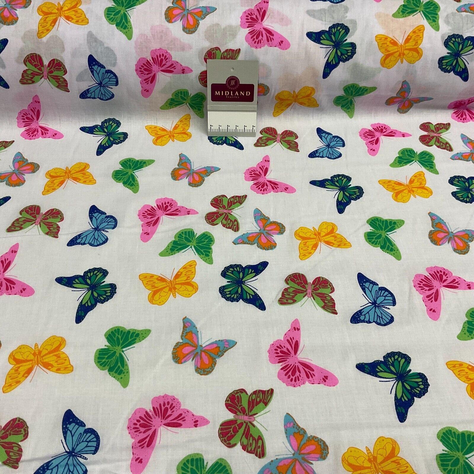 Butterflies Butterfly Insect Children's Poly cotton printed fabric 110cm M1703