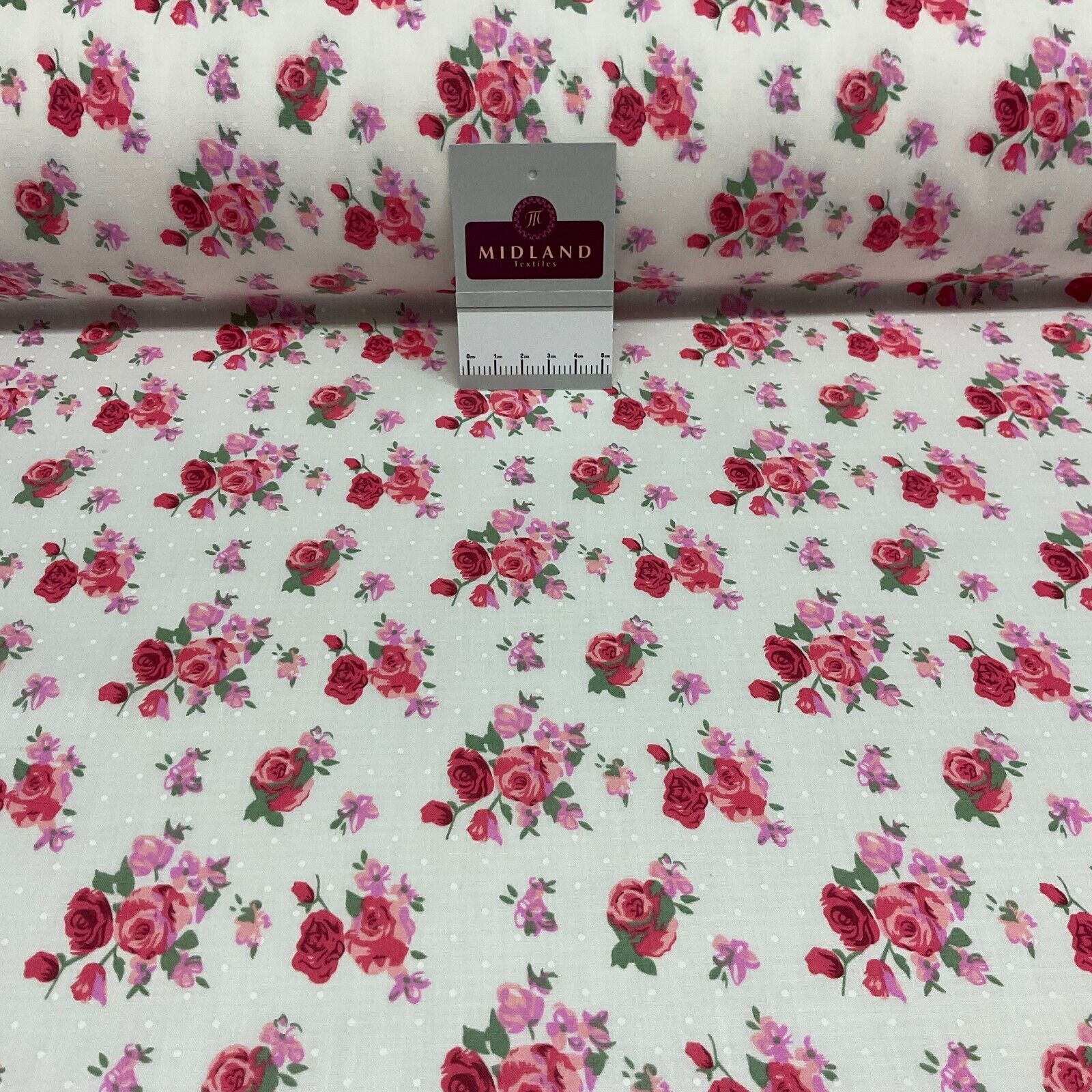 Vintage Floral Roses printed Poly cotton fabric 110cm Wide M1704