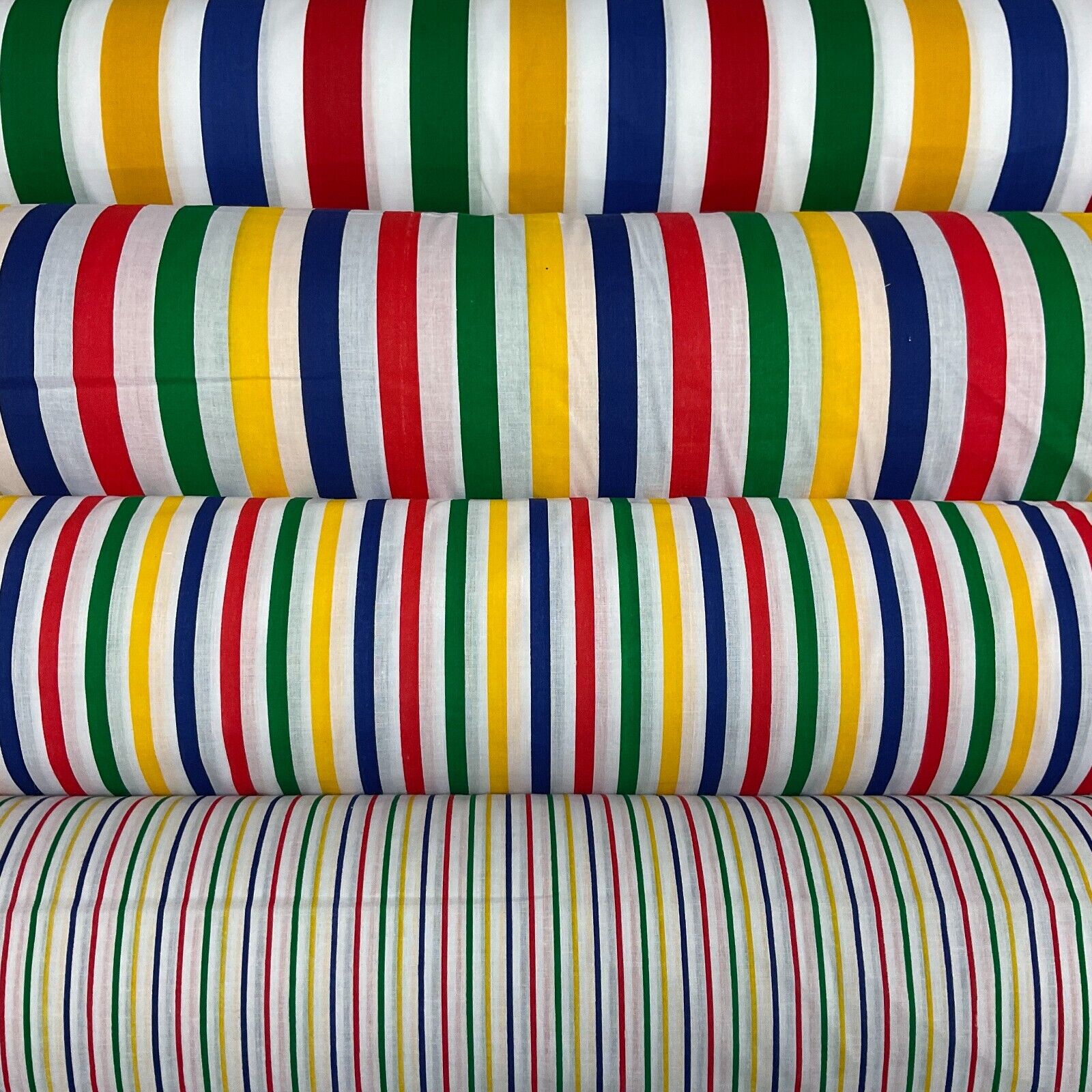Multi coloured Striped Nautical Stripes Poly cotton printed fabric 110cm M1701