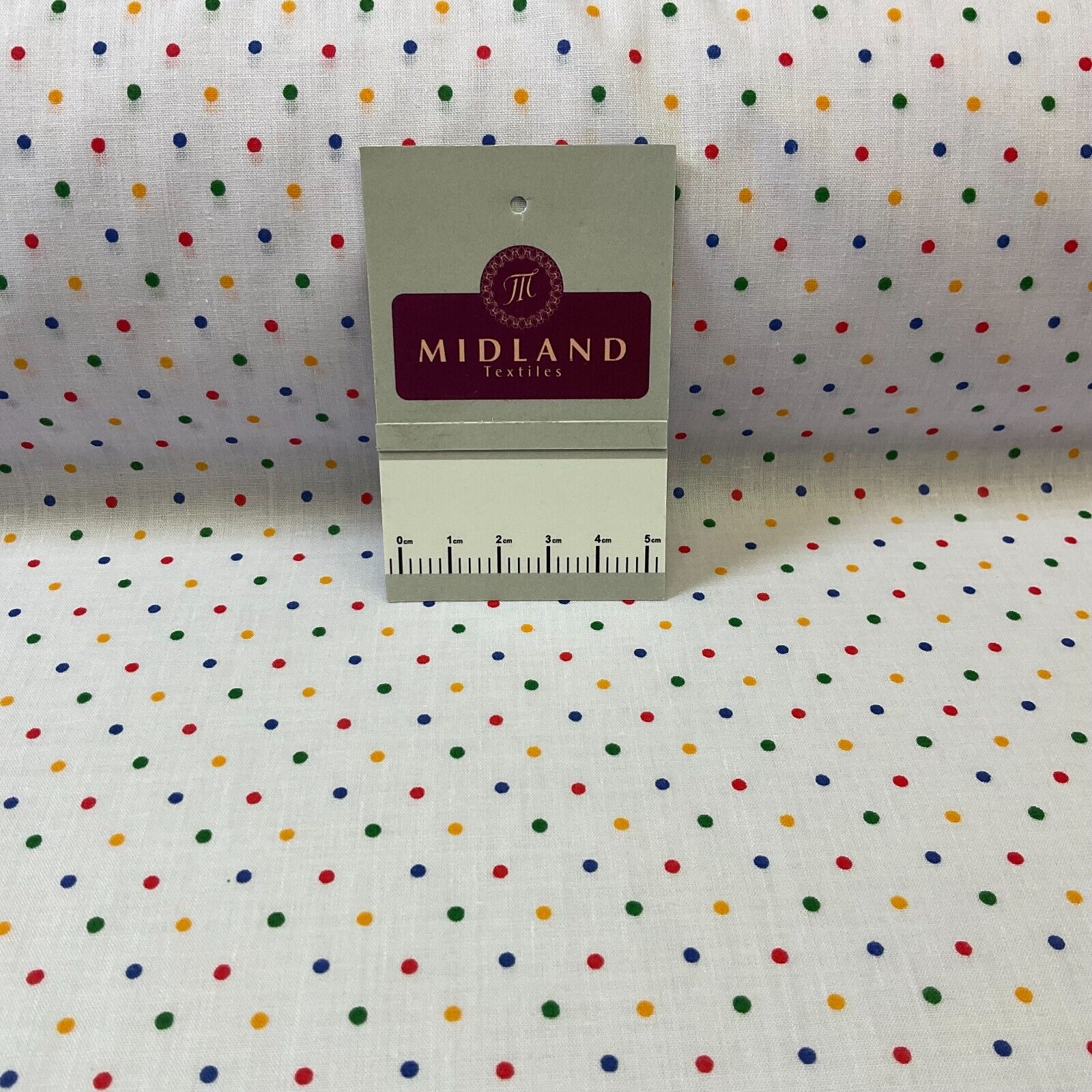 Multi coloured dot spot Poly cotton spotted dotted printed fabric M1709