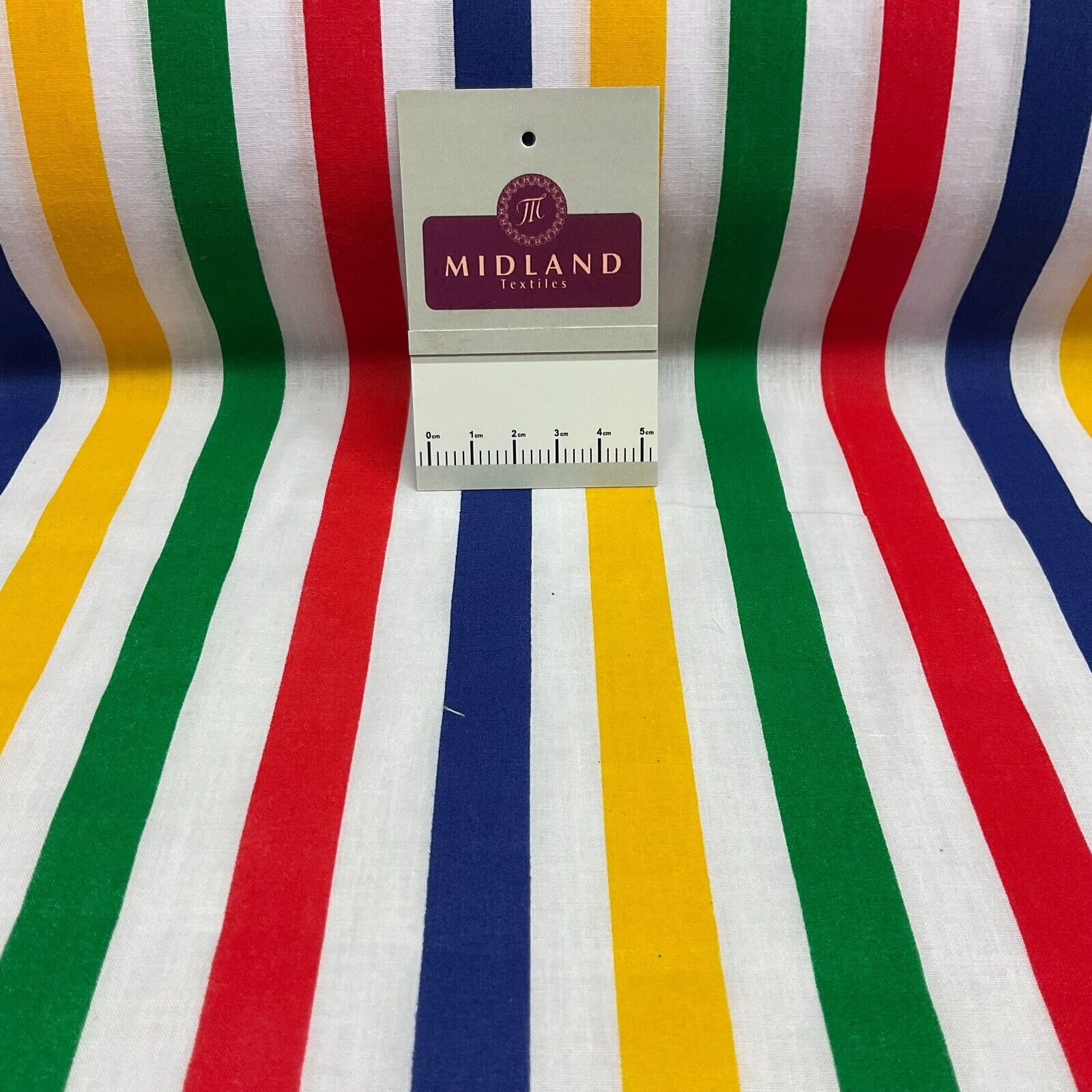 Multi coloured Striped Nautical Stripes Poly cotton printed fabric 110cm M1701