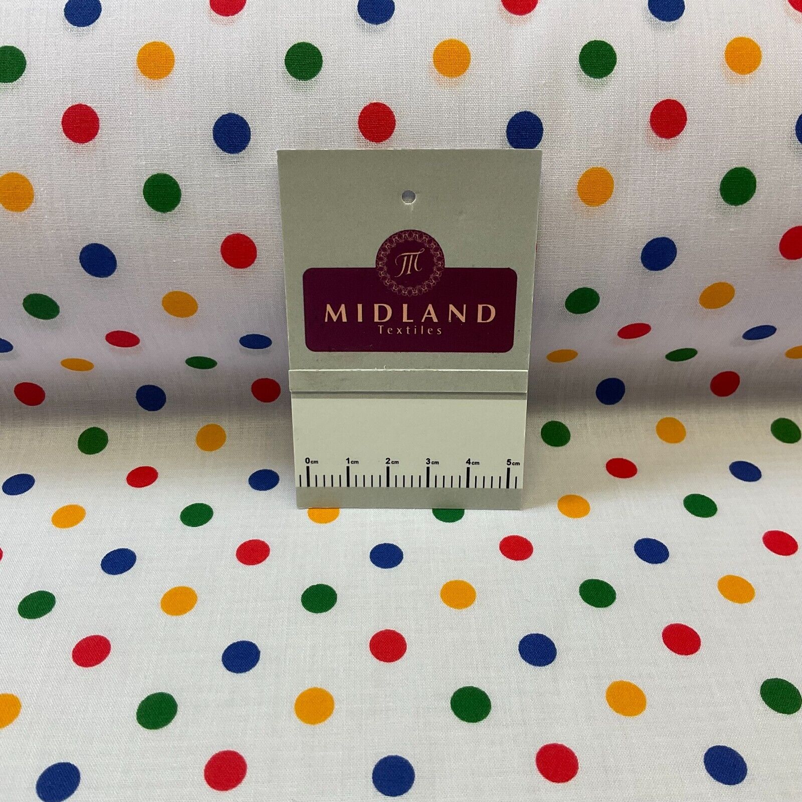 Multi coloured dot spot Poly cotton spotted dotted printed fabric M1709