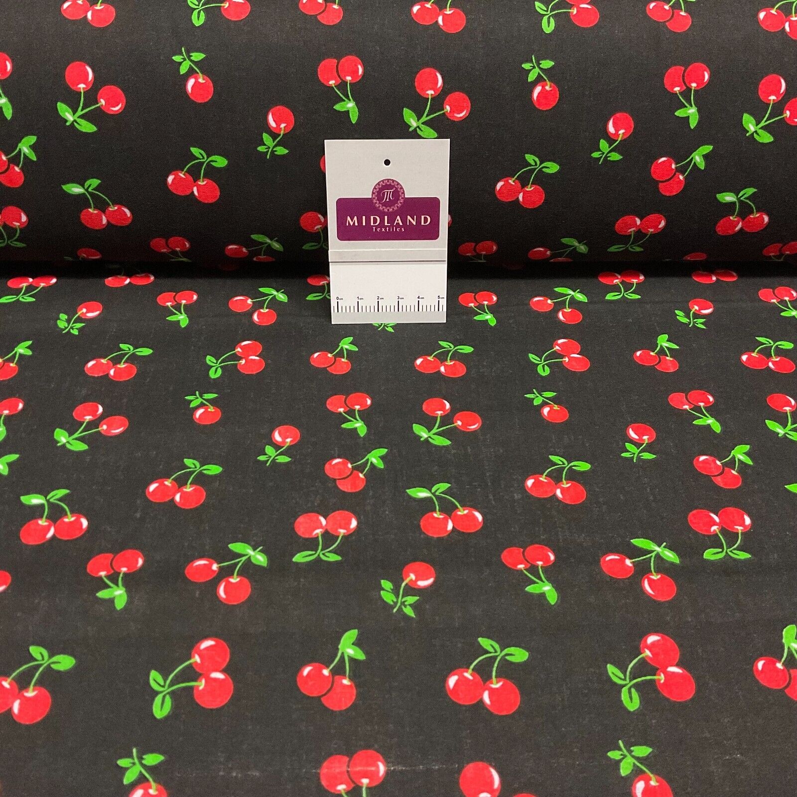 Cherries Fruit cherry Poly cotton printed 110cm wide fabric M1699